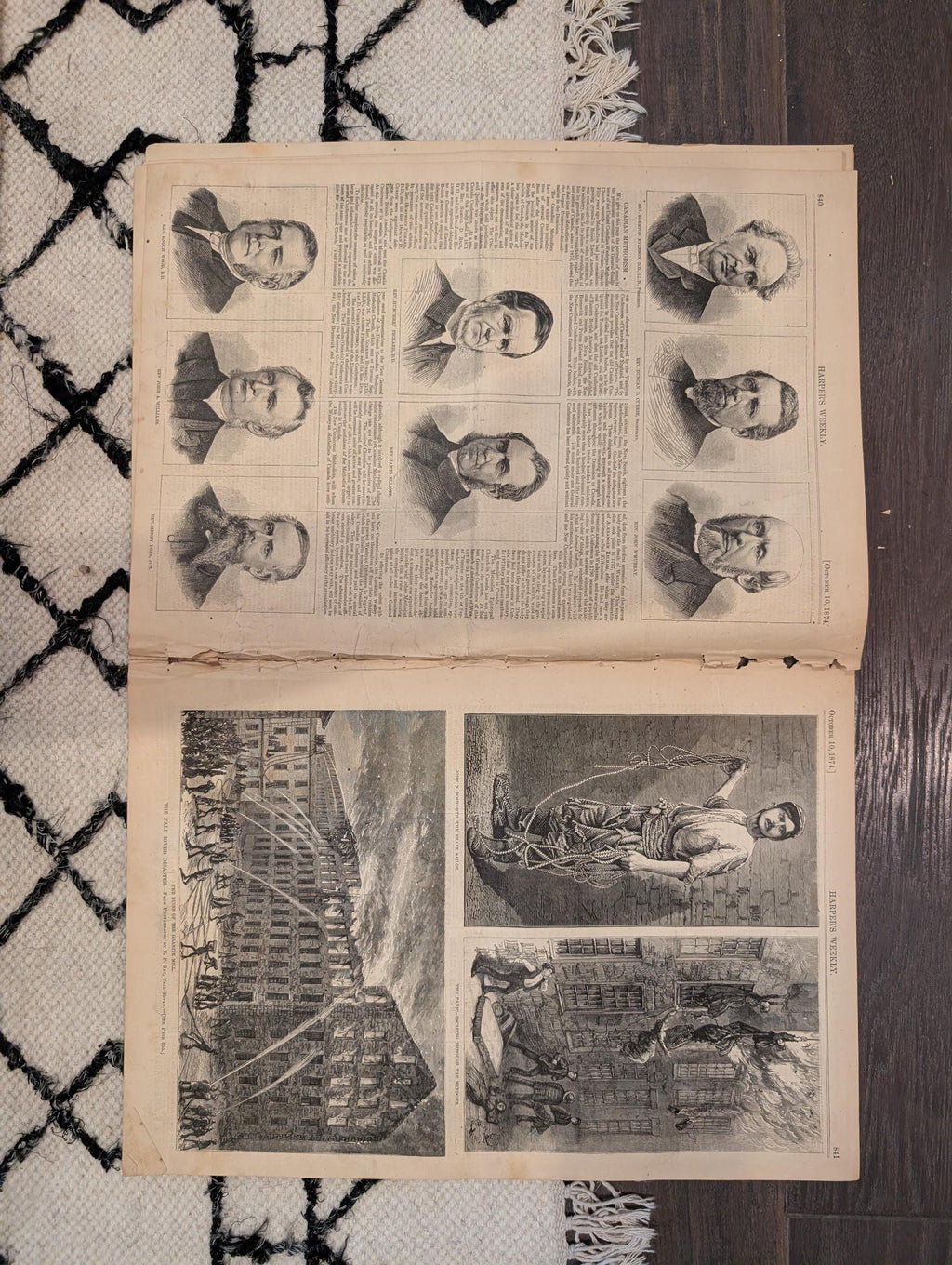1874 Wild Boar Hunt Centerfold, Louisiana Outrages, Rifle Match — Oct 10
