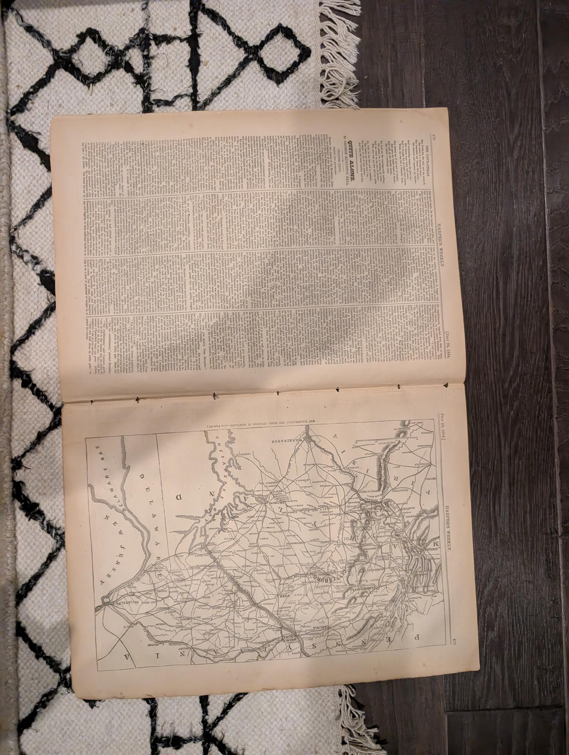 1864 Sinking of the Alabama Harper's Weekly July 23 Petersburg & Sherman