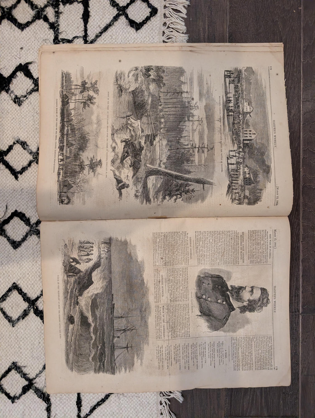 Harper's Weekly 1864 William T. Sherman March 12 Slaves Succoring Union Officers