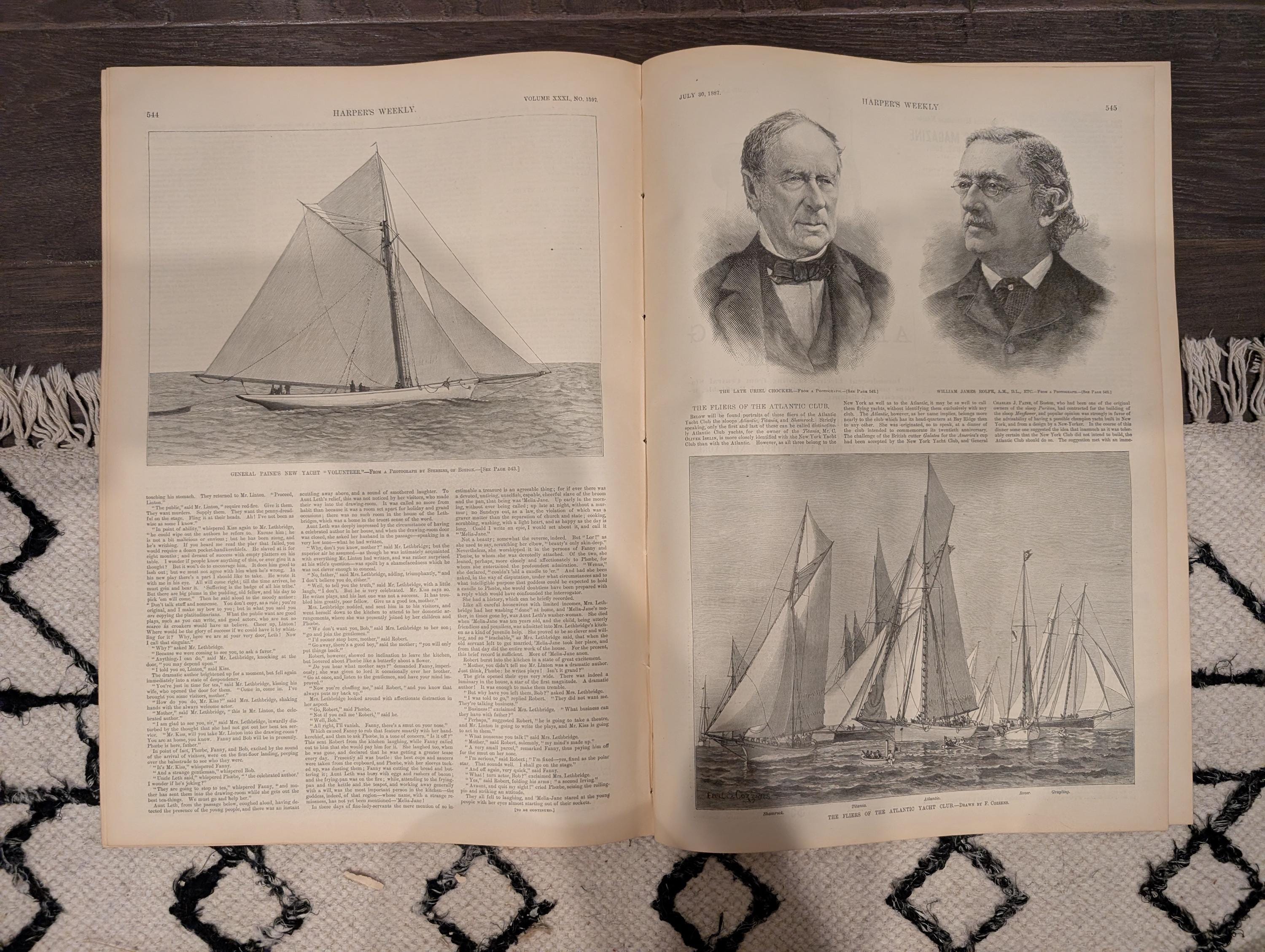 Harper’s Weekly July 30, 1887 – Mormon Temples in Utah, Marblehead Views, Dakota Harvest + South Pittsburg Supplement – Complete Issue