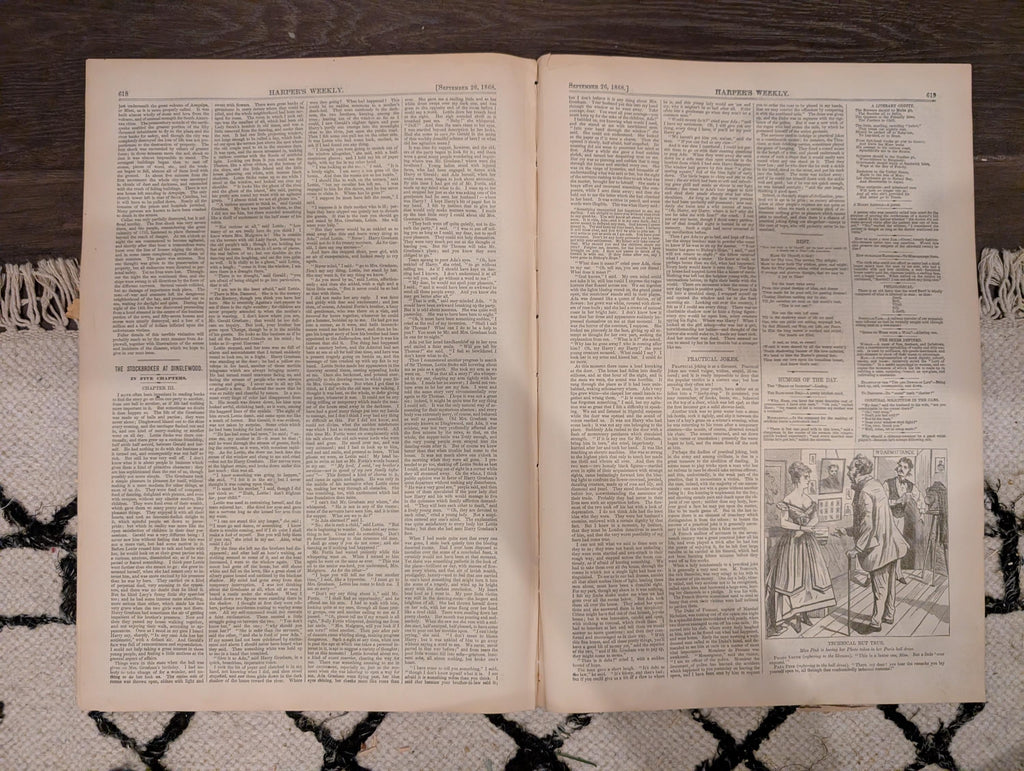 Harper’s Weekly – September 26, 1868 – Bee Hunting in the Adirondacks • Nast Cartoon • South American Earthquakes • Shipwrecks • Reconstruct