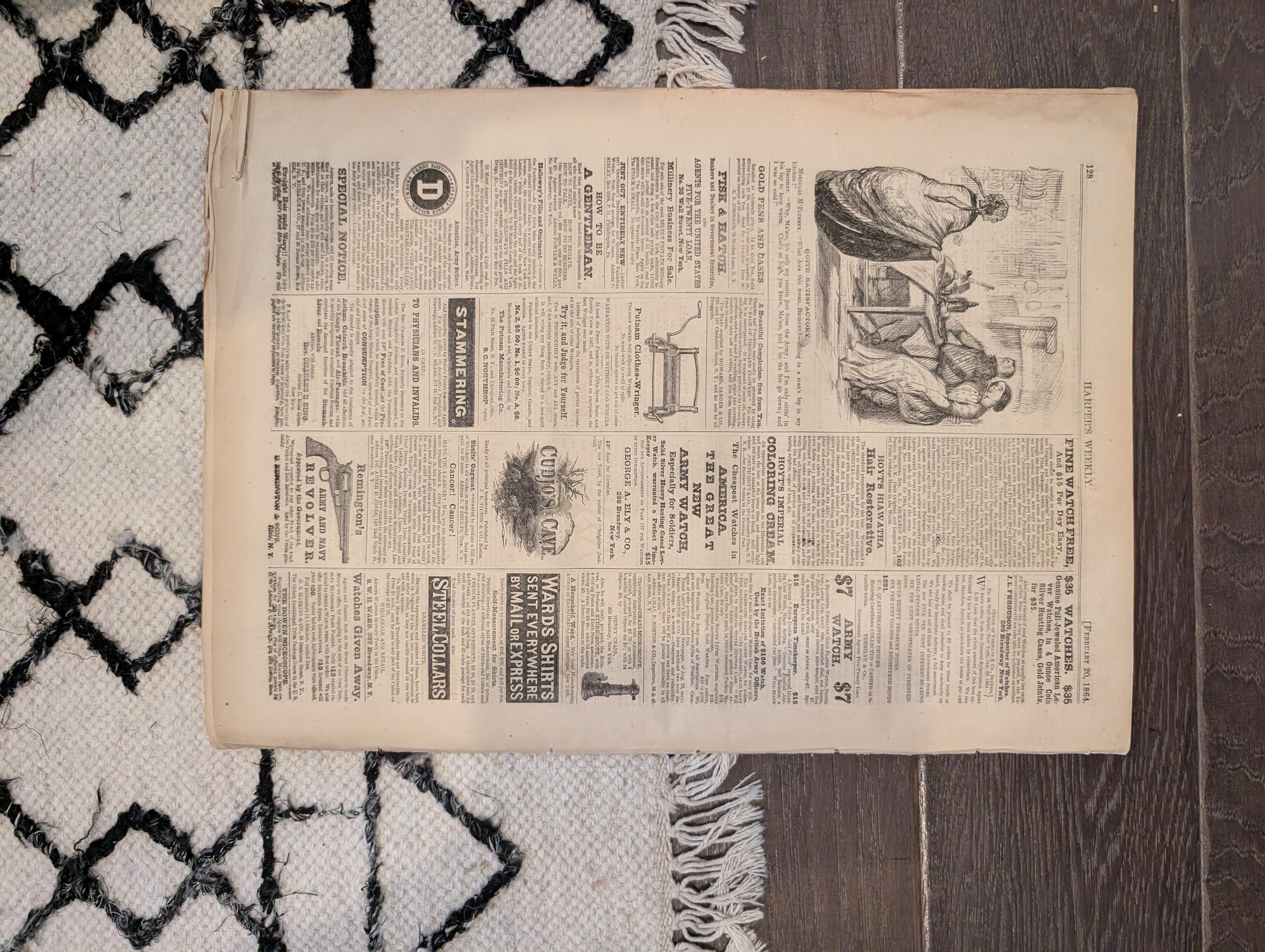 Harper's Weekly 1864 St. Valentine's Day Feb 20 Grant Mobile Ram