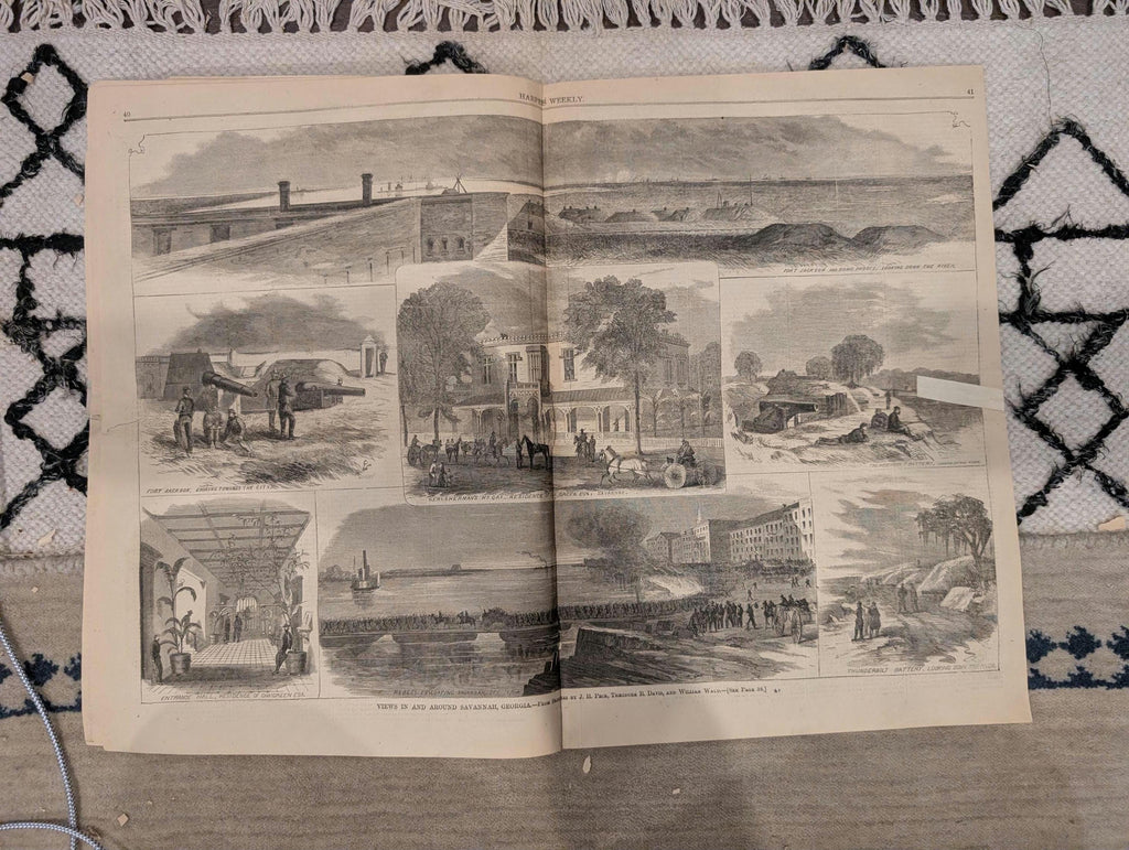 1865 Savannah Union Occupation Harper's Weekly Jan 21 Dutch Gap Canal