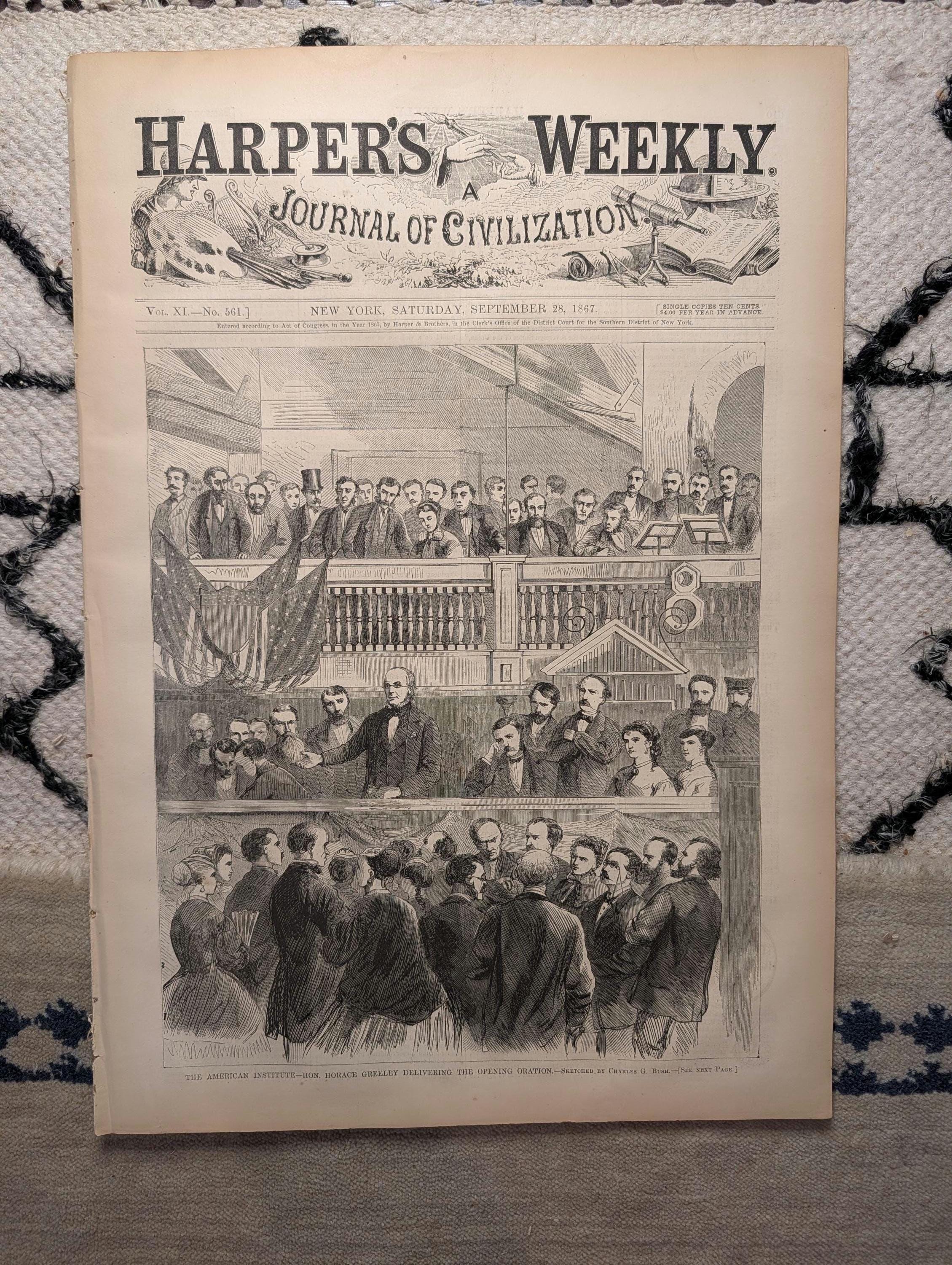 1867 Horace Greeley Oration, Hop Picking NY, Black Voter Registration NC — Sep 28
