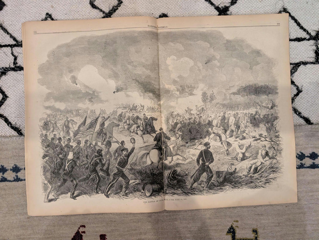 1861 Battle of Bull Run Harper's Weekly August 10 New York 69th Irish Brigade