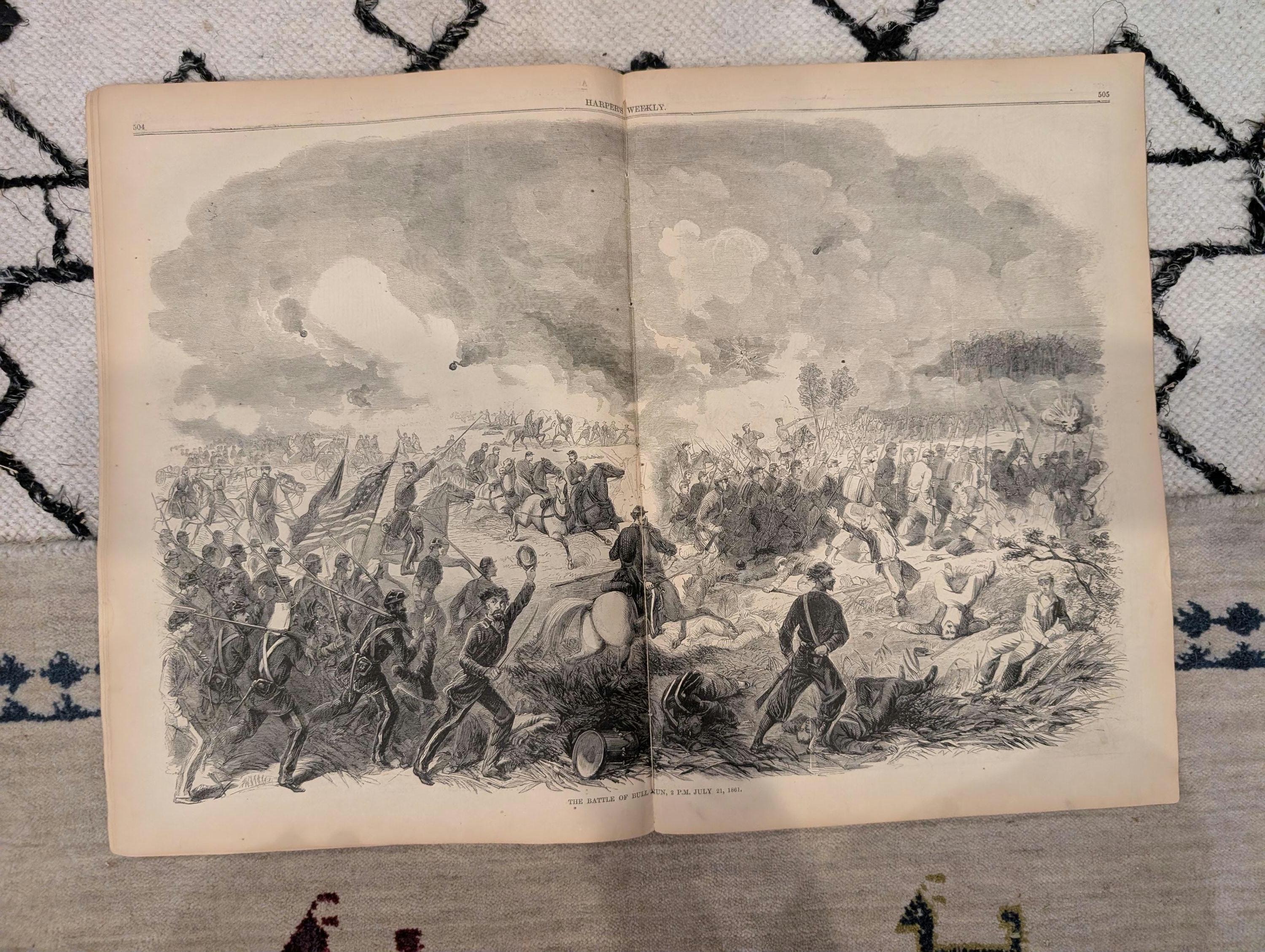 1861 Battle of Bull Run Harper's Weekly August 10 New York 69th Irish Brigade