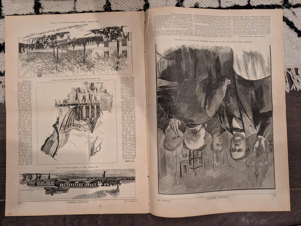 1881 Nast Weeping Liberty, Garfield Death Bed, Arthur Takes Oath, Mother — Oct 1