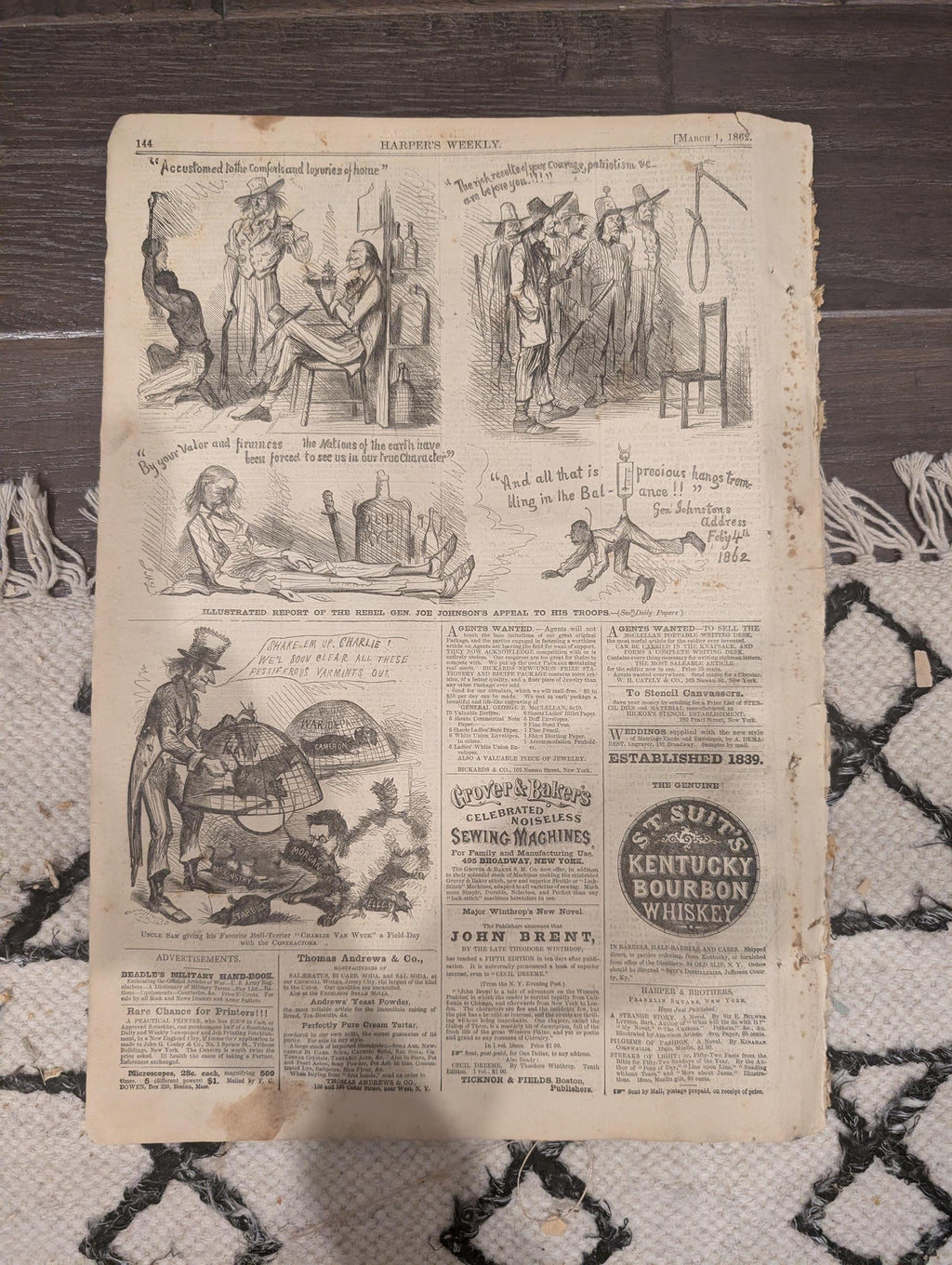 Harper’s Weekly – March 1, 1862 | Civil War: Fort Donelson, Roanoke Island, Savannah River, Kentucky, NC