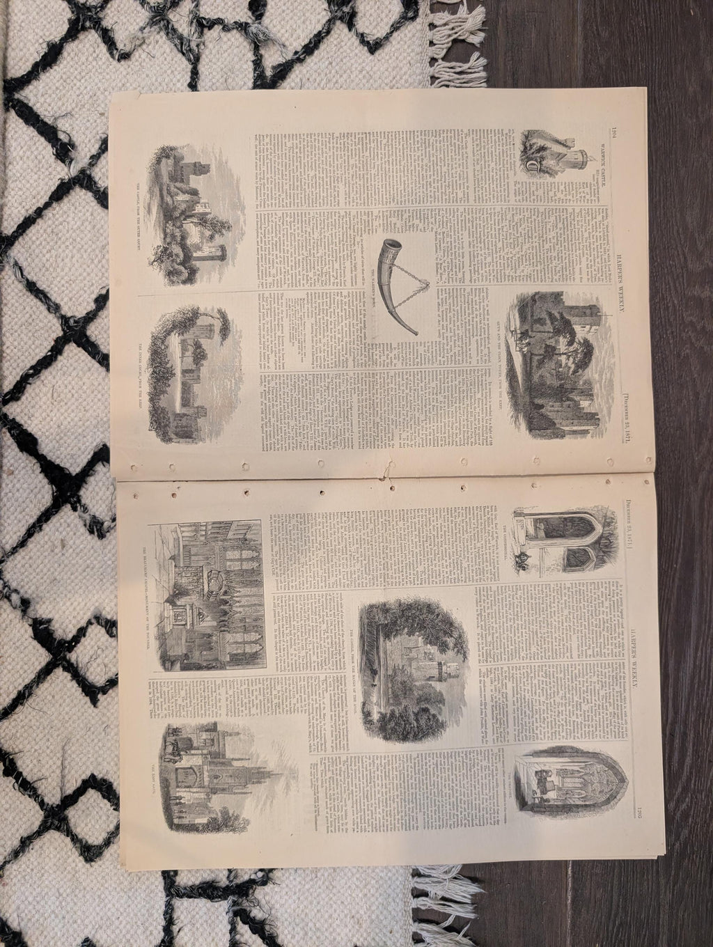 1871 Harper's Weekly — Thomas Nast Tweed, Wagon Train West, "Saved from the Wreck," Dec 23