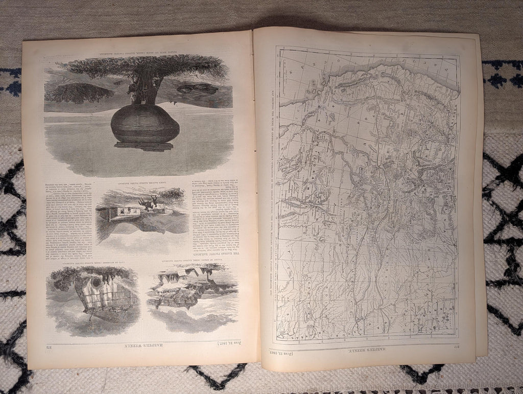 1867 Kansas Pacific Railroad Scenes, Nast "Infanticide," Japanese Acrobat Jun 15