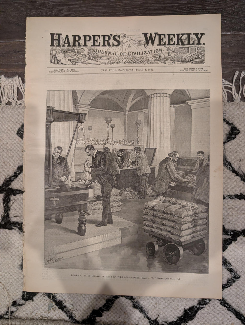 Harper’s Weekly – June 4, 1887 – Trade Dollars at the Treasury, Western Paymaster Escort Centerfold, Vassar Brothers Hospital & More
