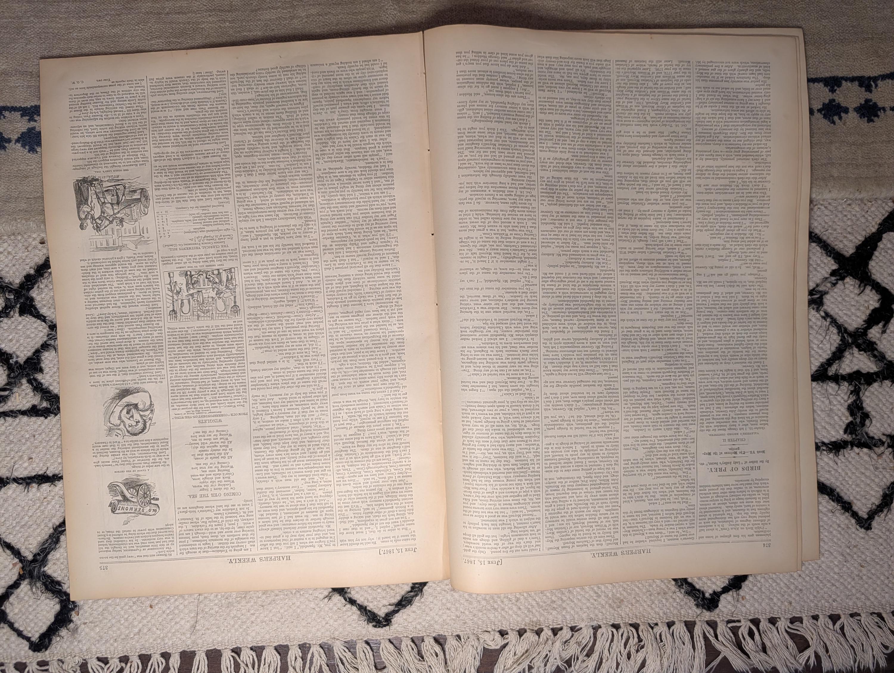 1867 Kansas Pacific Railroad Scenes, Nast "Infanticide," Japanese Acrobat Jun 15