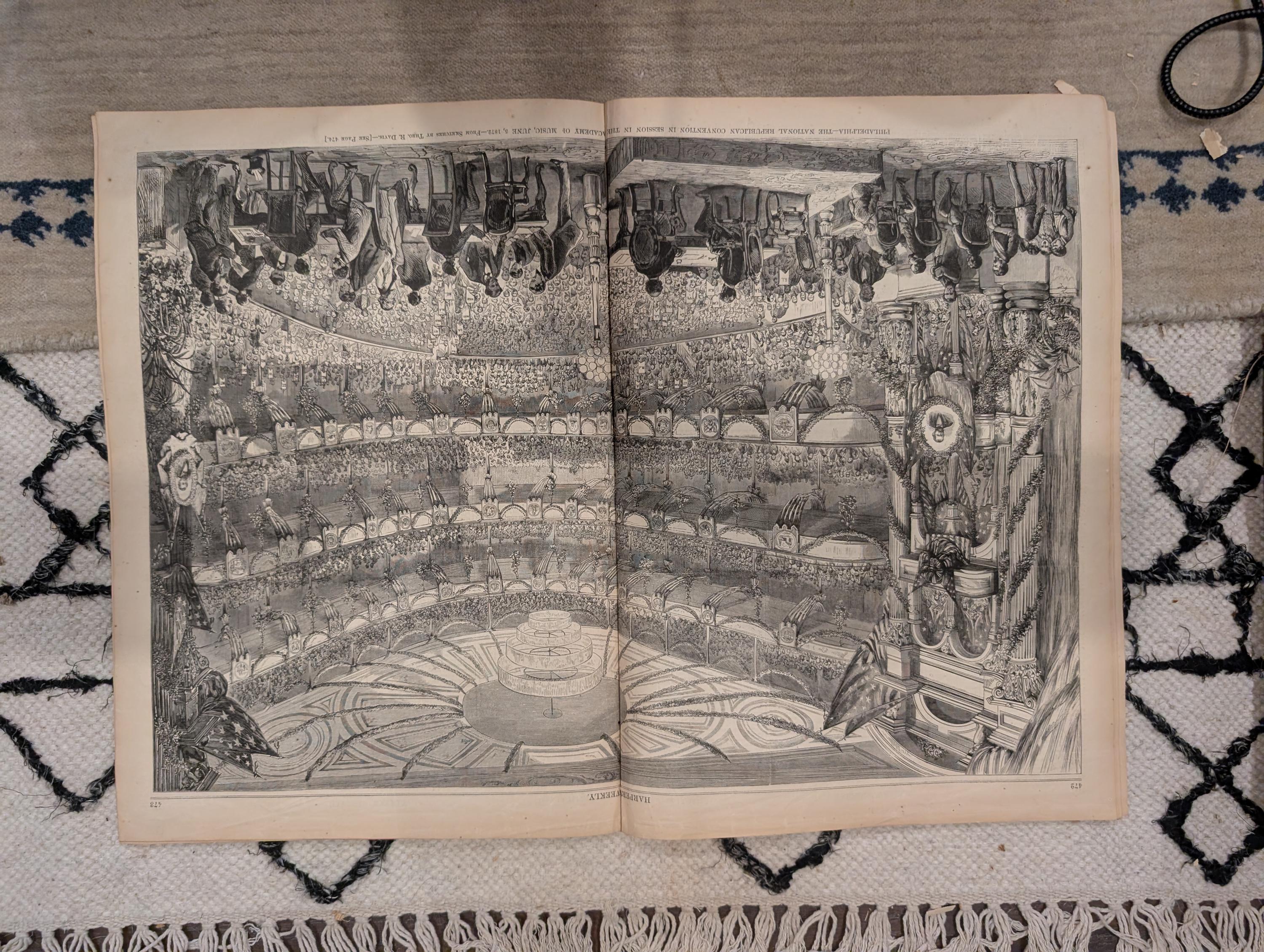 1872 Republican Convention Philadelphia Harper's Weekly June 15 Broad St Nast