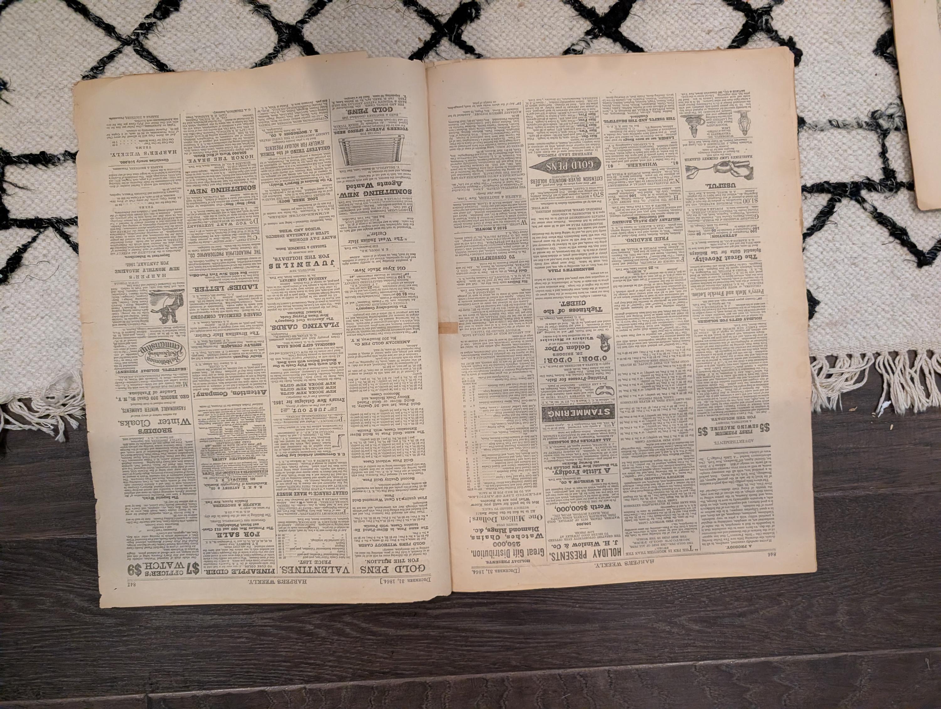 1864 Union Christmas Dinner Harper's Weekly December 31 Abraham Lincoln