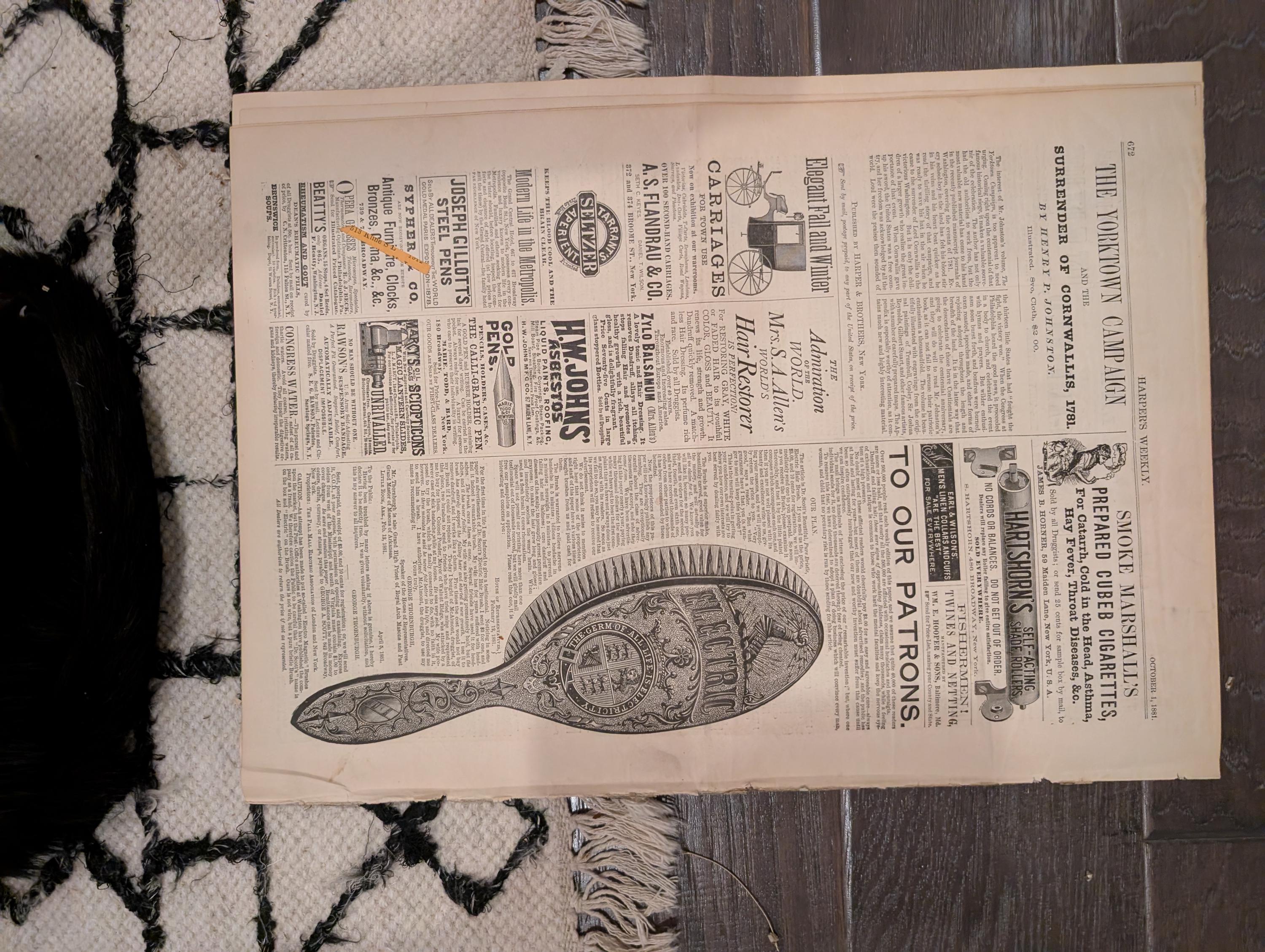 1881 Nast Weeping Liberty, Garfield Death Bed, Arthur Takes Oath, Mother — Oct 1