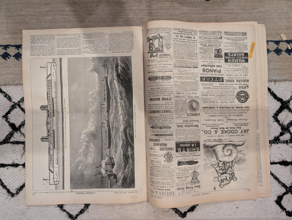 1872 Hudson River Shad Nursery Harper's Weekly April 27 Thomas Nast Dover to Calais