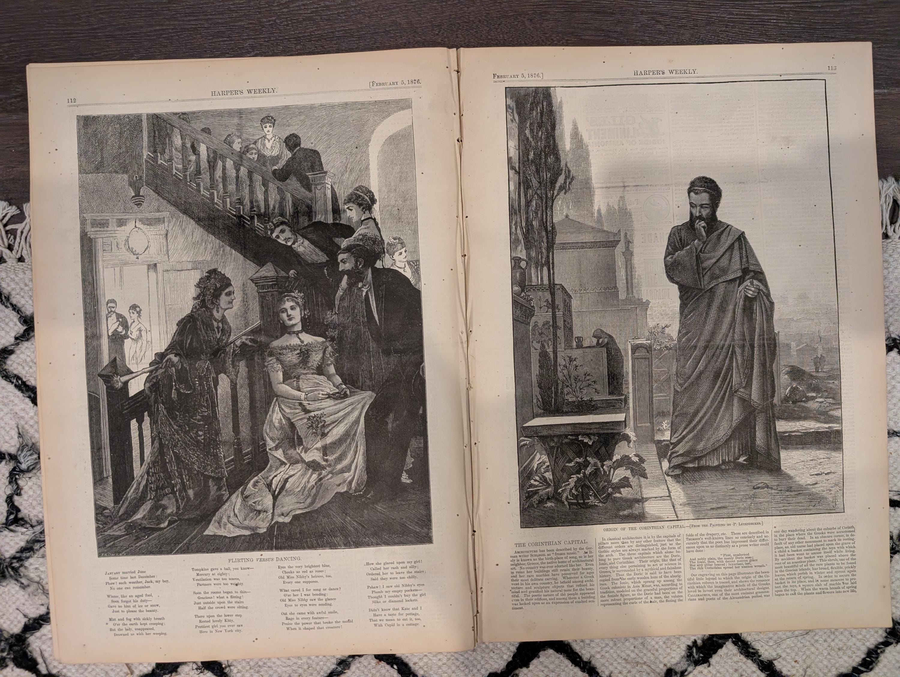 Harper’s Weekly February 5, 1876, Port Royal Naval Station, Torpedo Service, Old Philadelphia, Prince of Wales