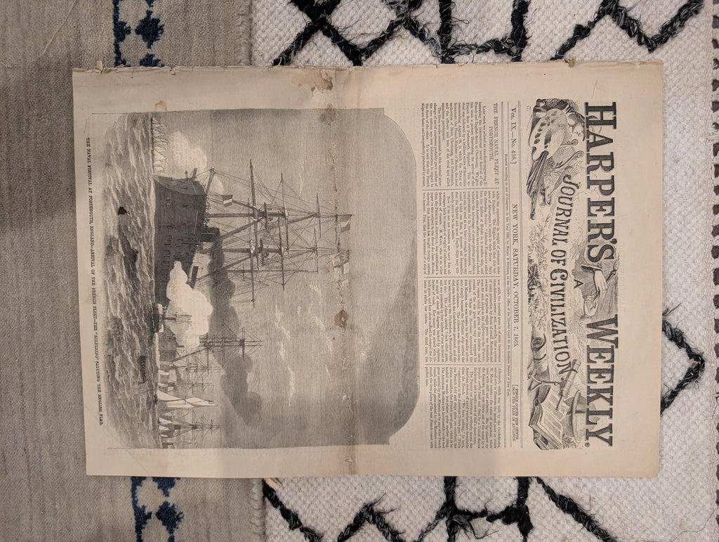 1865 Harper's Weekly — Dead at Andersonville Prison, POW Graves, Naval Festival, Oct 7