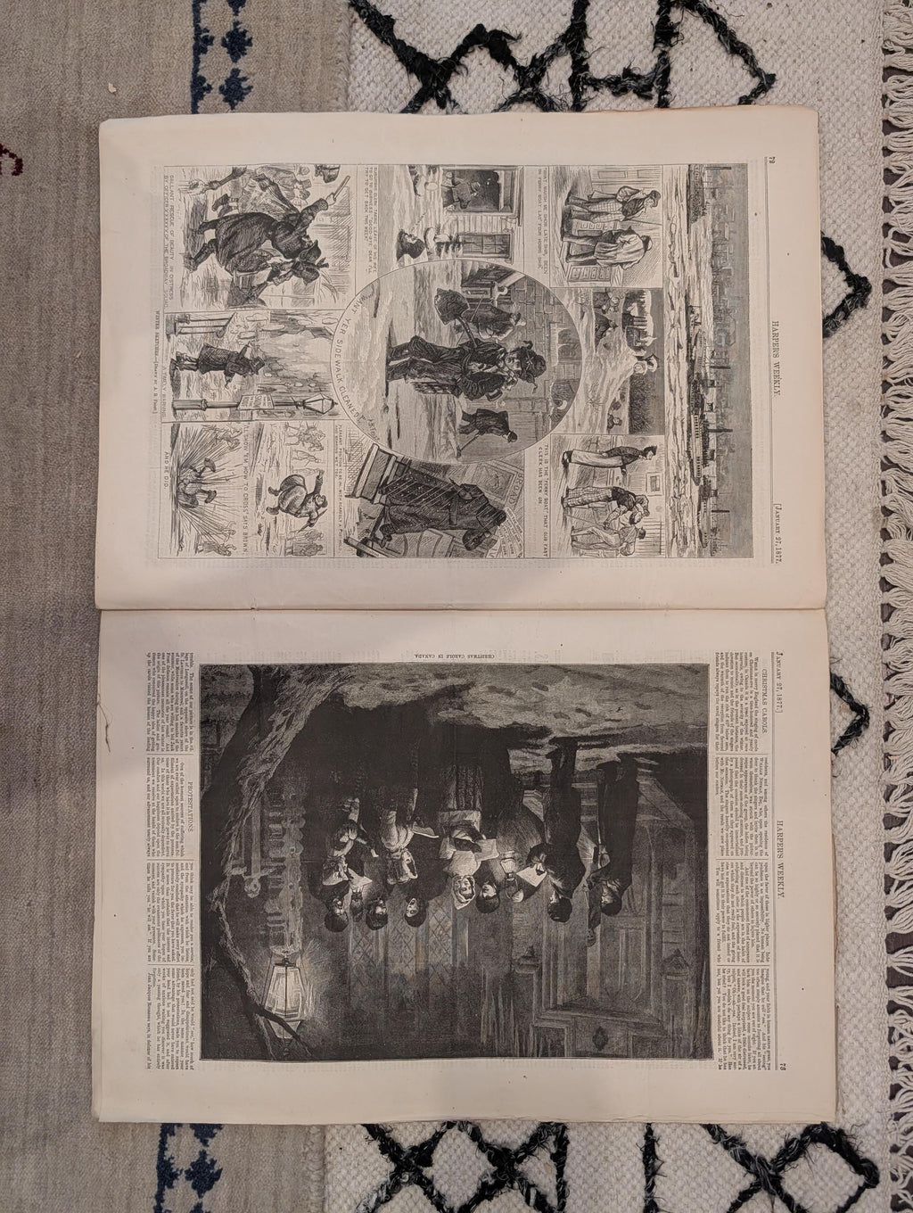 1877 Cornelius Vanderbilt Burial, Nast Cartoon, Grandfather's Fete — Jan 27