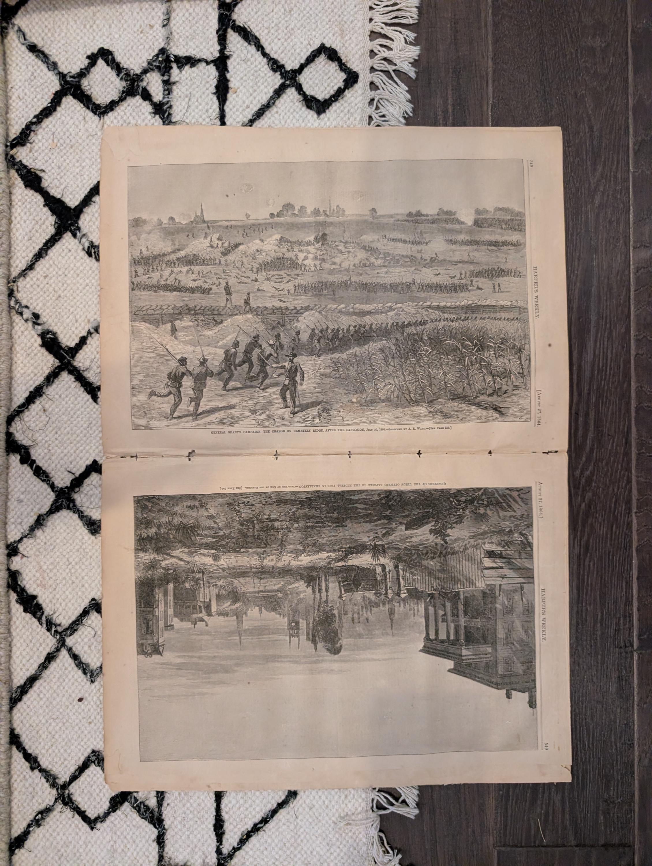 1864 Ezra's Church Harper's Weekly August 27 Thomas Nast Central Park