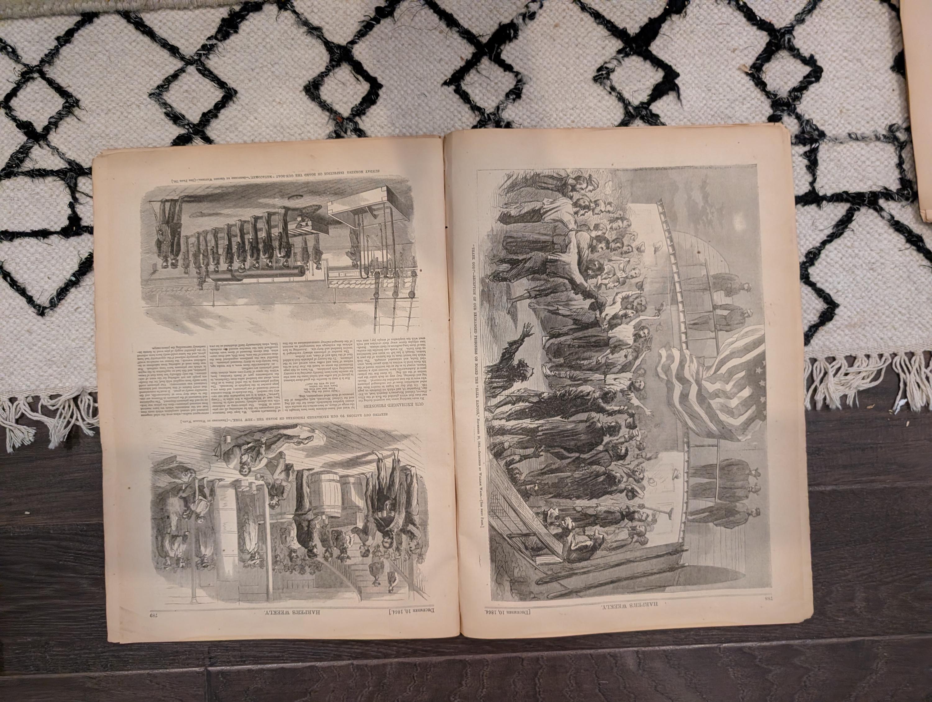 1864 Sherman's March Georgia Harper's Weekly December 10 Prisoners Exchanged