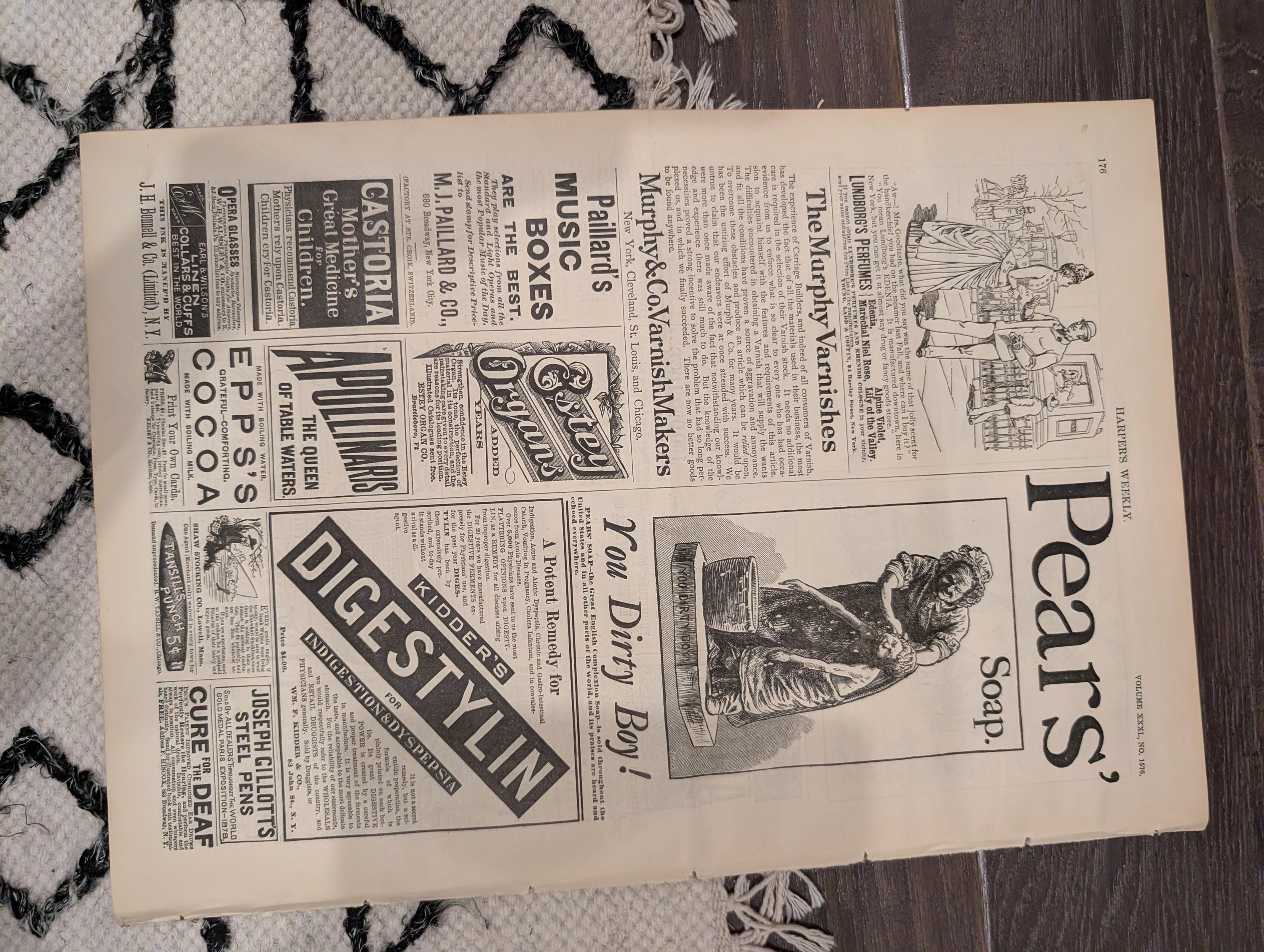 HARPER’S WEEKLY — March 5, 1887 — Riviera Earthquakes, Hussars Cavalry Drill, Daly’s Theatre Revival, James Strong Front Page