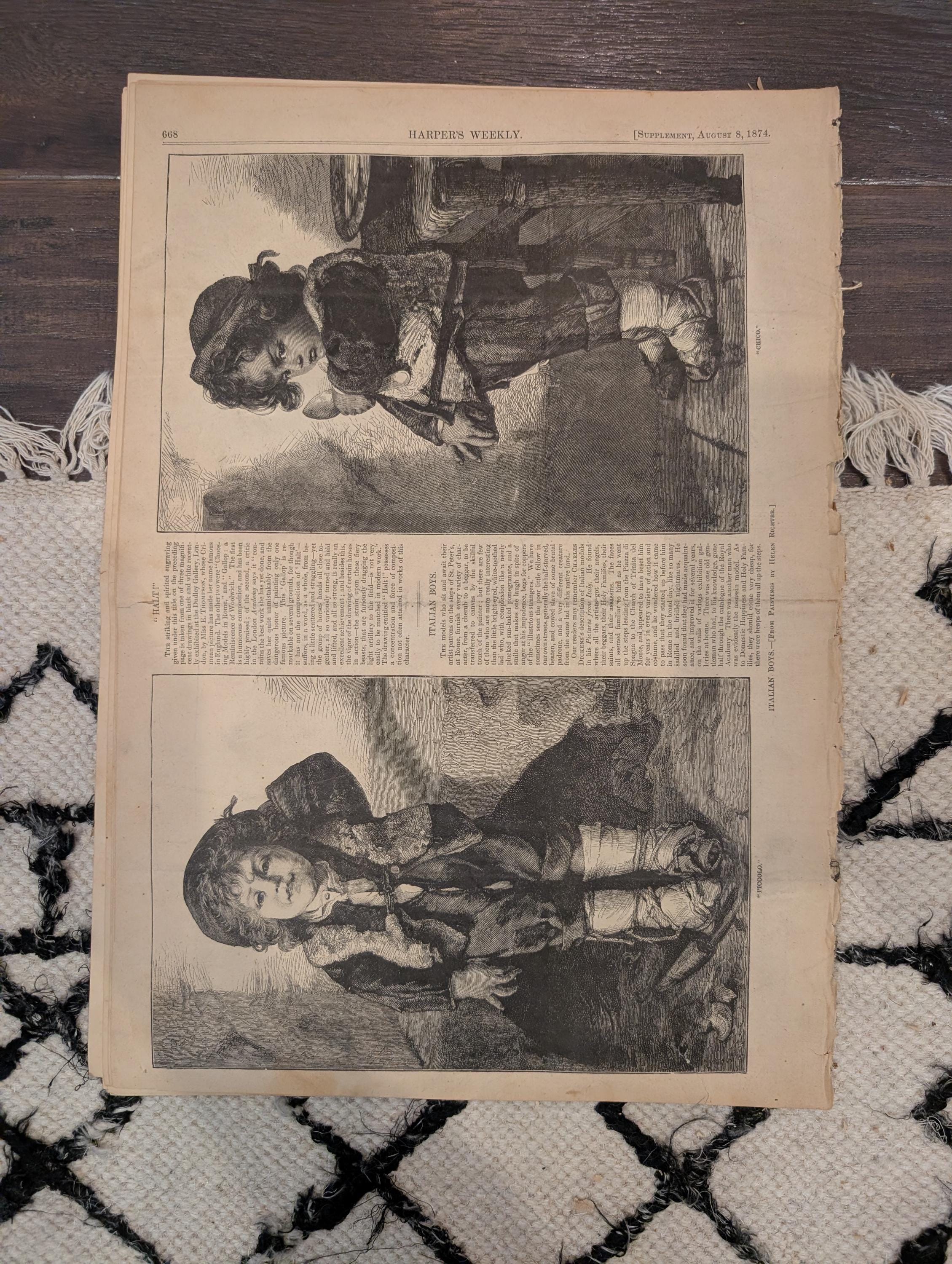 1874 Arctic Bear Hunt, NJ Veterans Reunion, Nast, Harper's Weekly — Aug 8