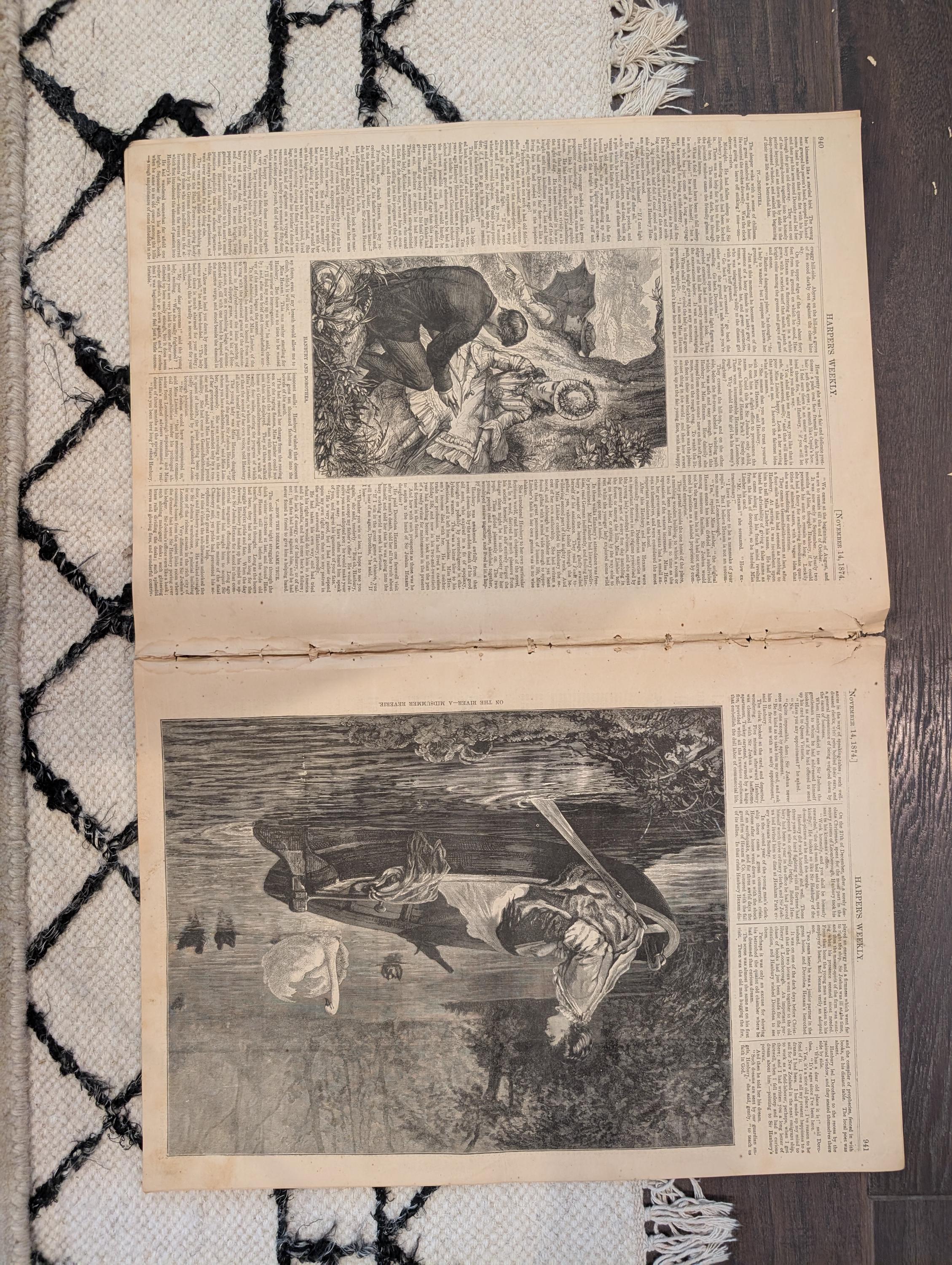 1874 Boss Tweed in Prison, Battle of Trafalgar, Nast Centerfold — Nov 14