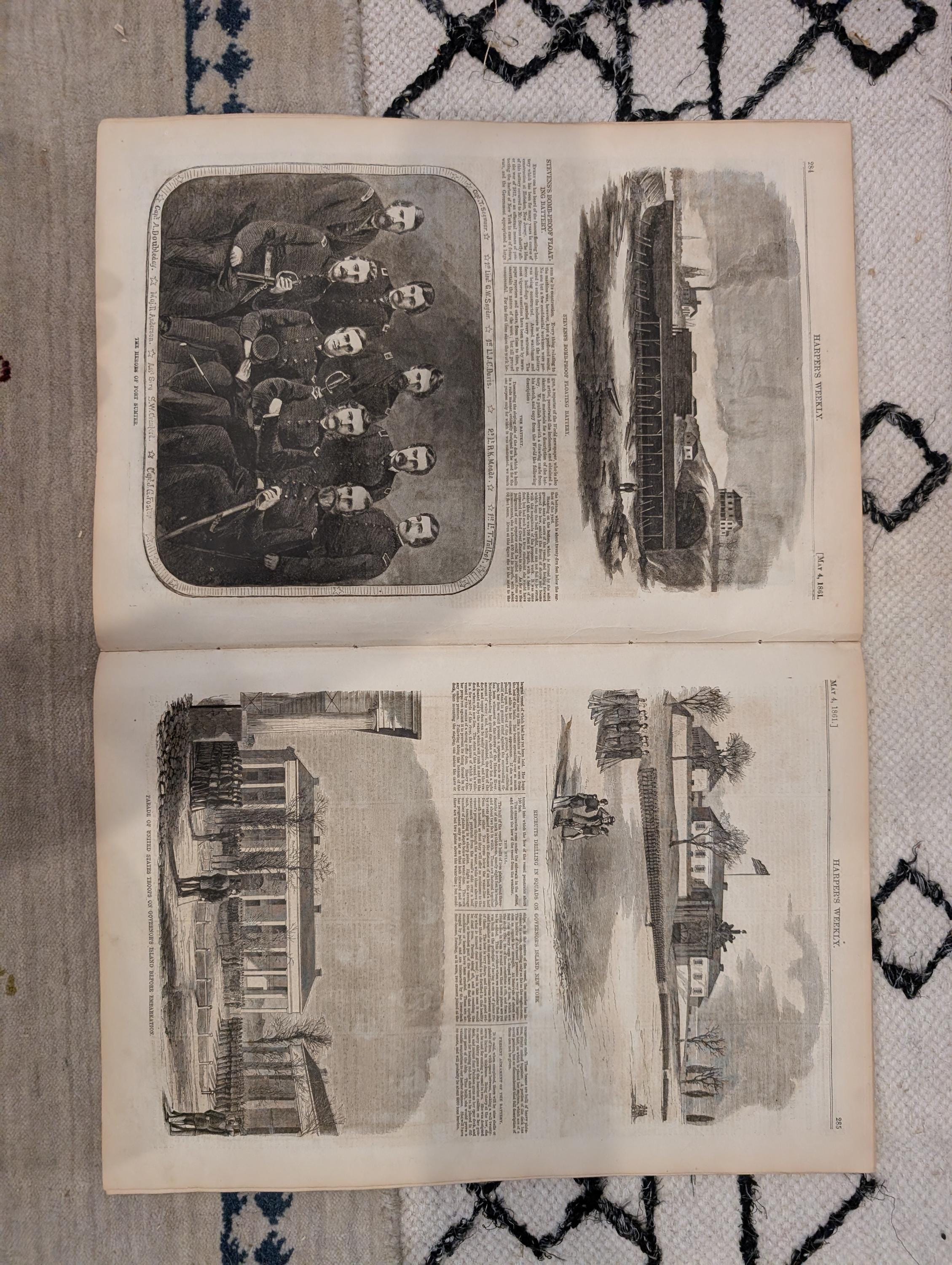 1861 Charleston House-Tops Harper's Weekly May 04 First Blood Baltimore