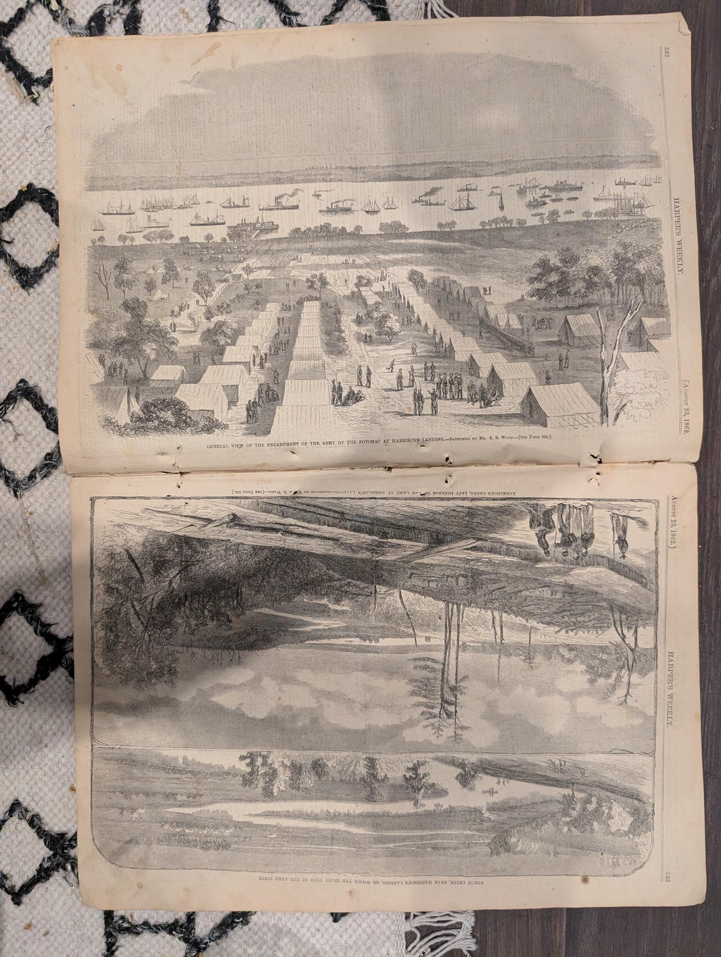 Harper’s Weekly August 23 1862 Civil War Capitol War Meeting Ironclads Harrison’s Landing Newspaper