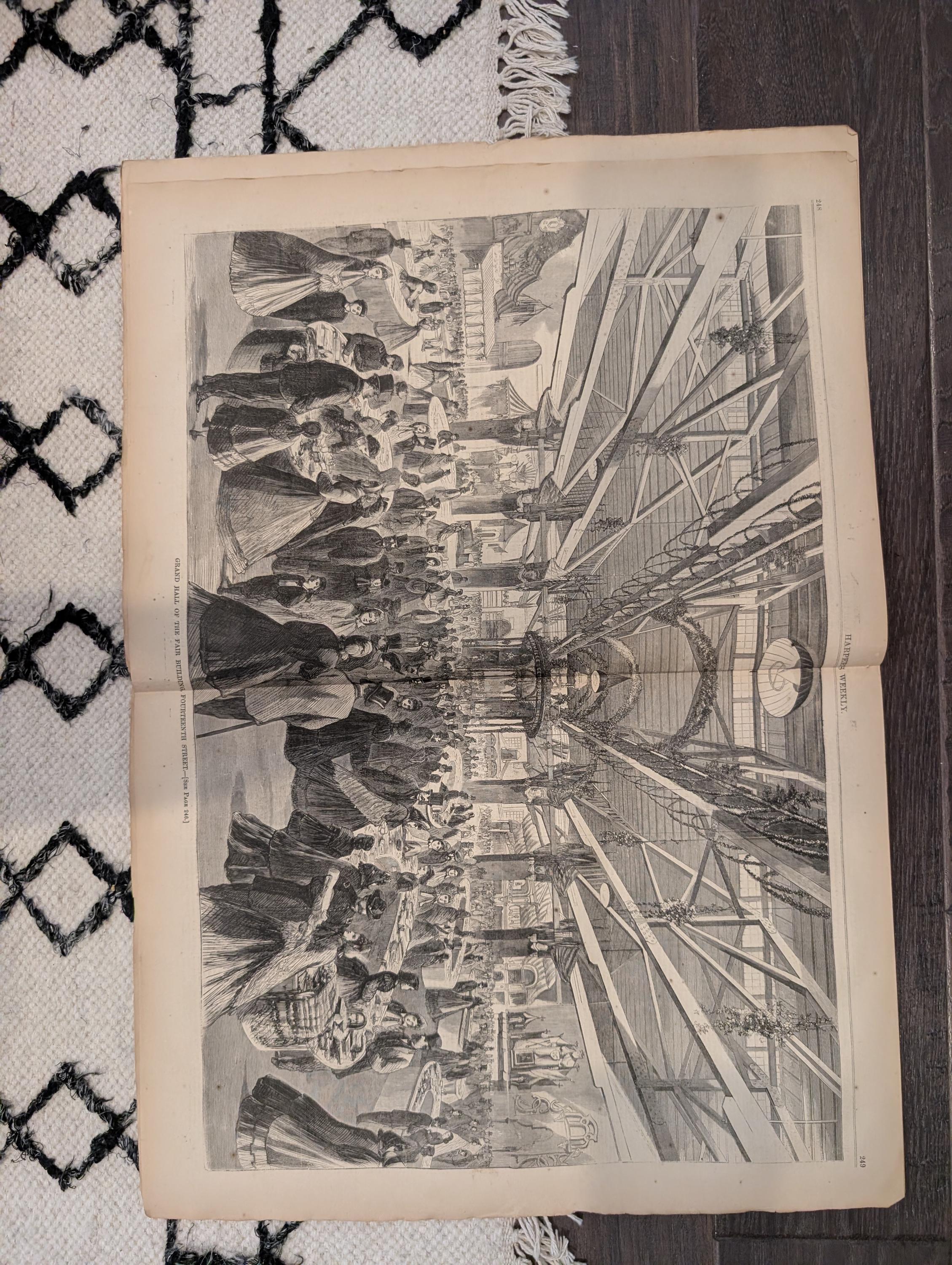 1864 Metropolitan Fair Harper's Weekly April 16 Winslow Homer Owen Lovejoy