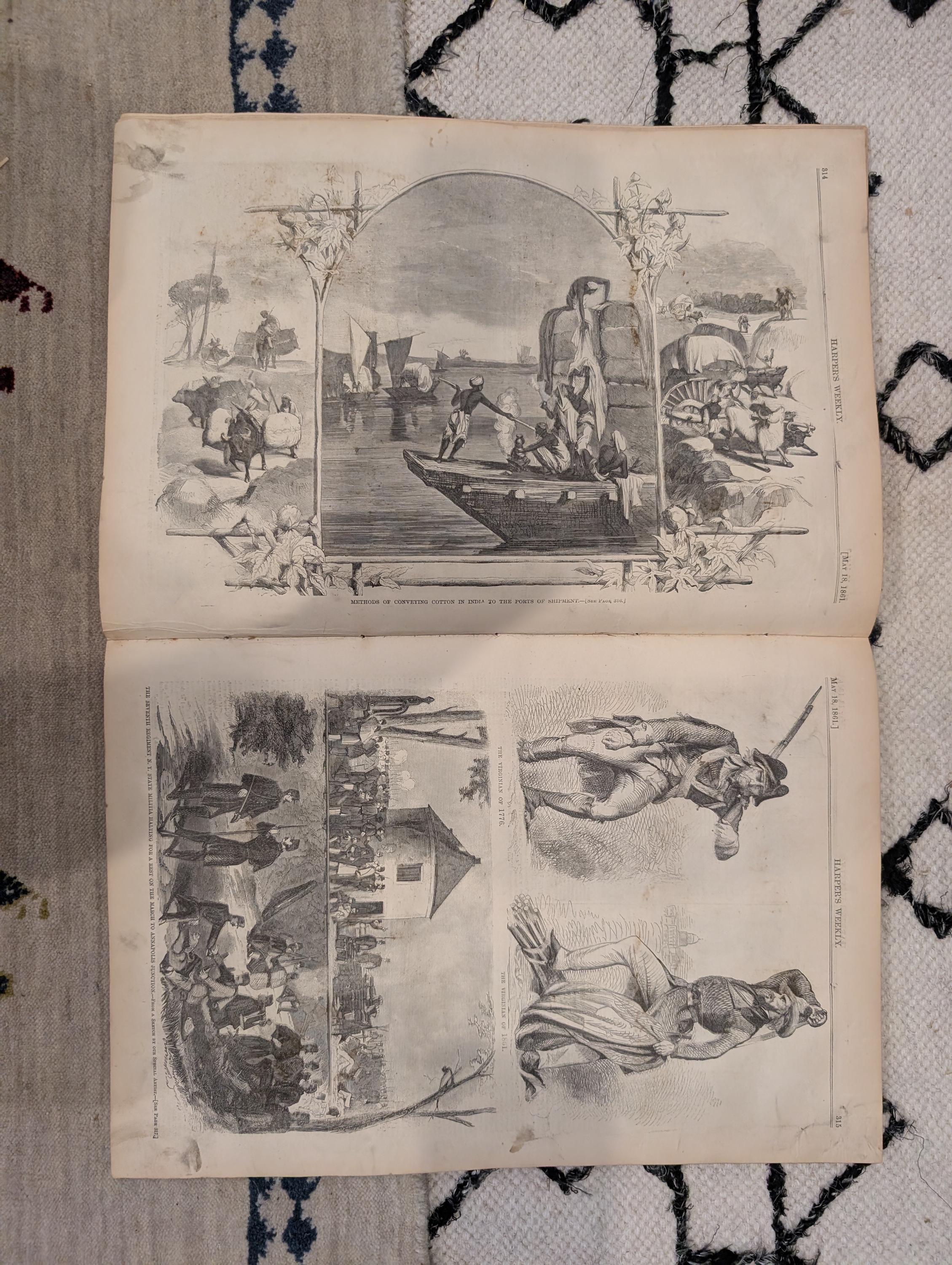 1861 Fire Zouaves Harper's Weekly May 18 Lady Davis Fort Pickens Dickens