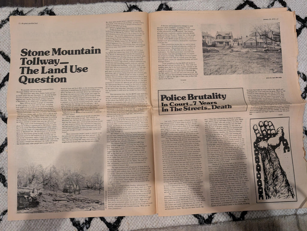 Vintage Underground Newspaper – The Great Speckled Bird – January 29, 1973 – Atlanta Counterculture, Roe v. Wade, MLK March, Richard’s Rock