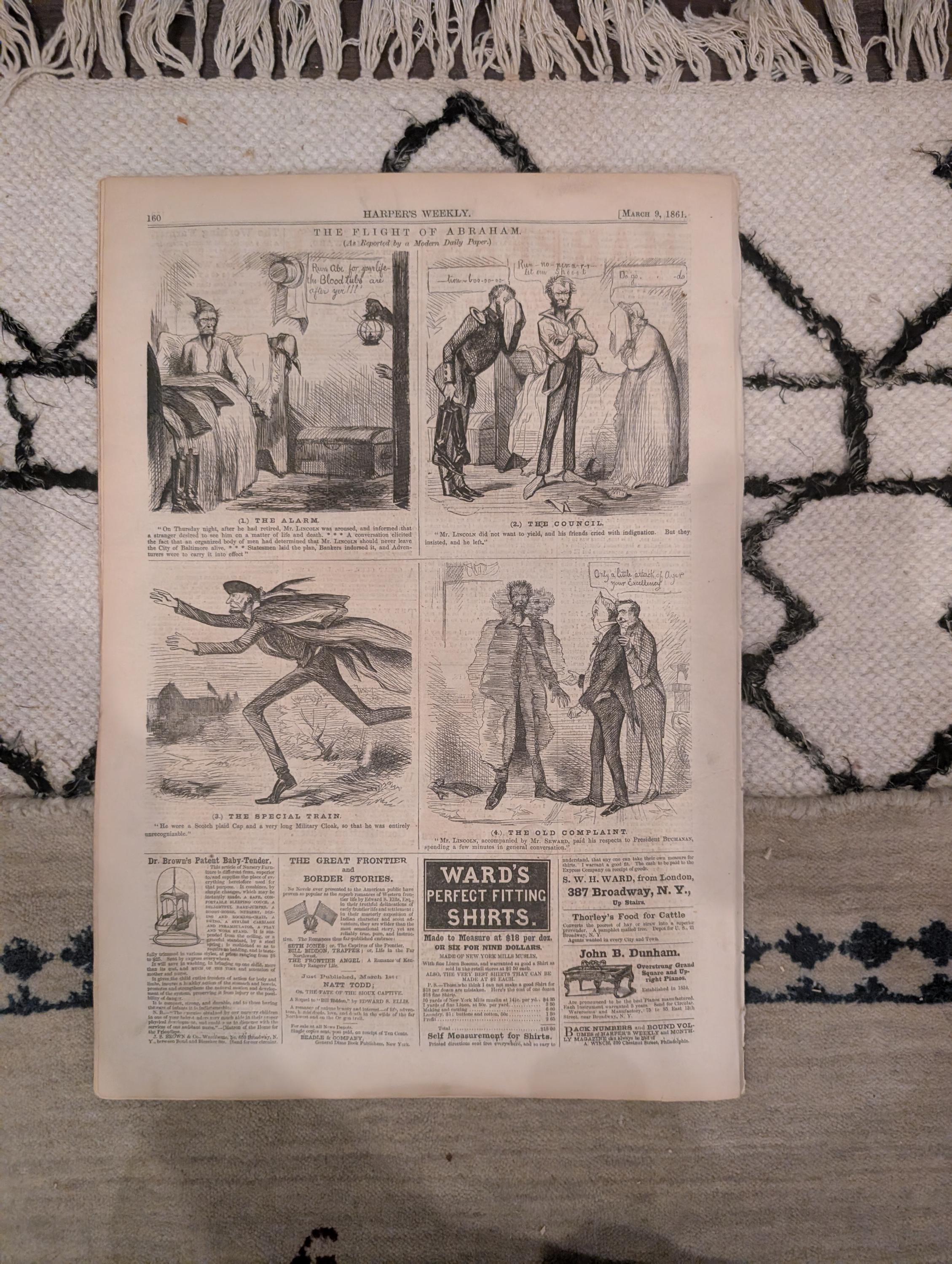 1861 Lincoln Independence Hall Harper's Weekly March 09 Jefferson Davis Inauguration