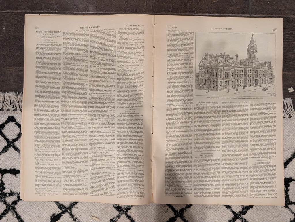 Harper’s Weekly July 23, 1887 – Lincoln Park, Blackfeet Indians, Manitou Colorado, Tenements, Racehorse Hanover – Complete Issue