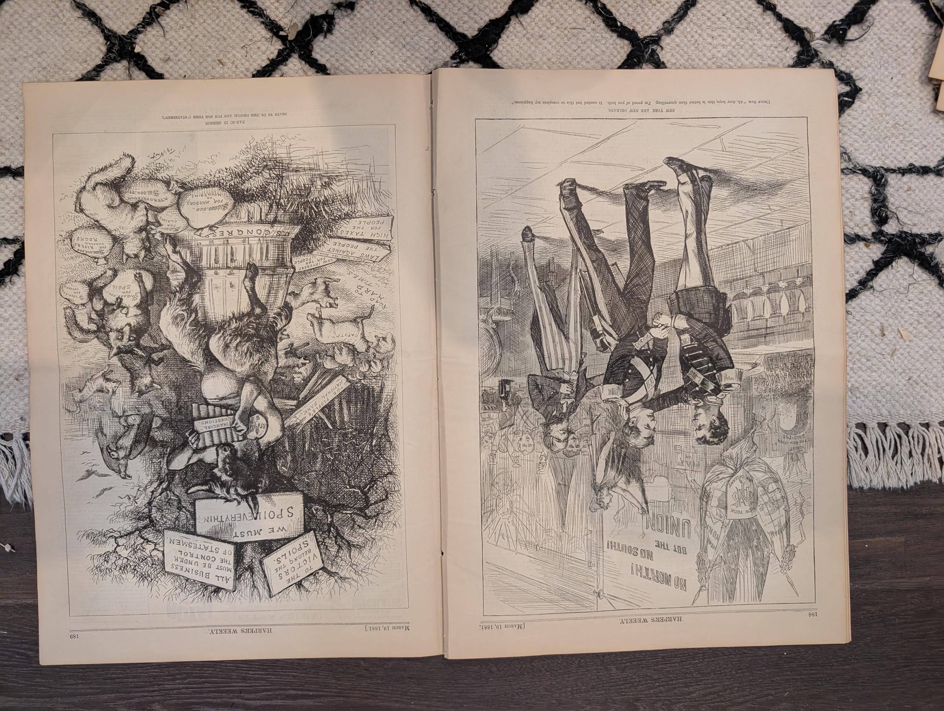 1881 Garfield Inauguration Centerfold, Nast Grant Central Park — Mar 19