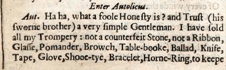 1632 Shakespeare Second Folio Leaf | The Winters Tale: Act 4, Scene 4