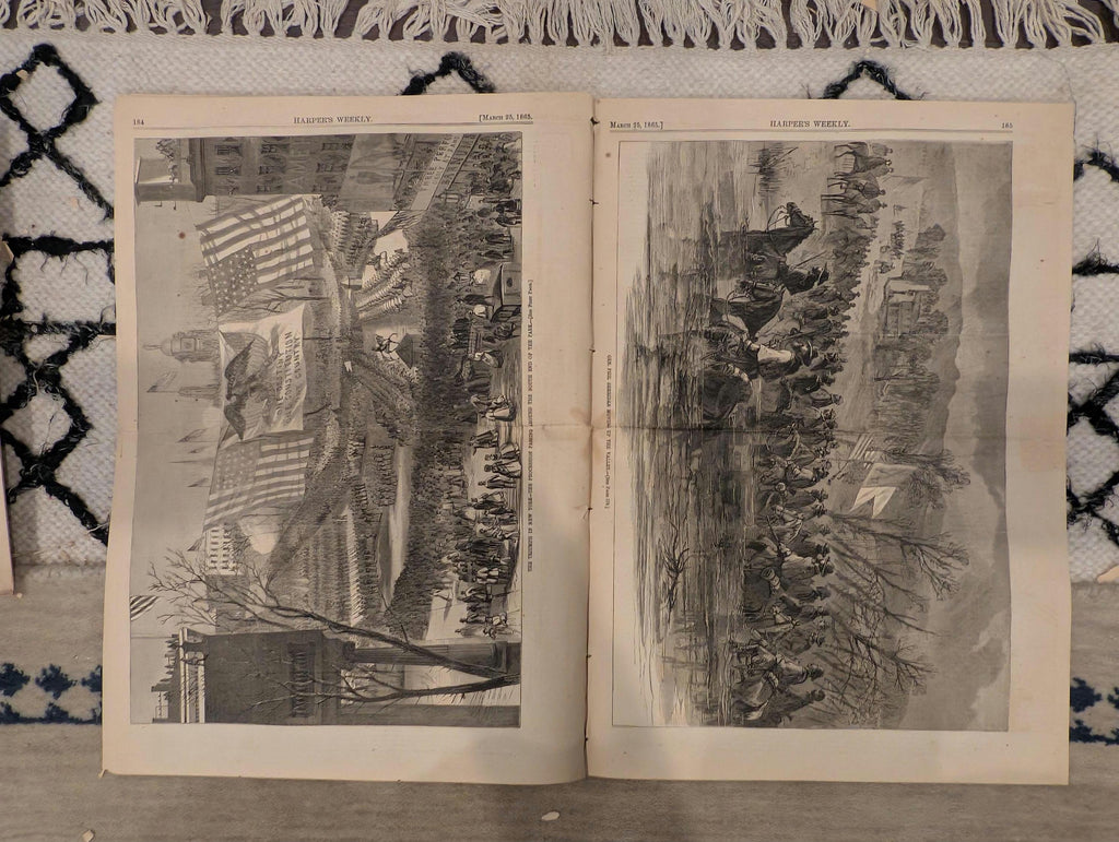 1865 New York Victory Parade Harper's Weekly March 25 Phil Sheridan Mobile Bay
