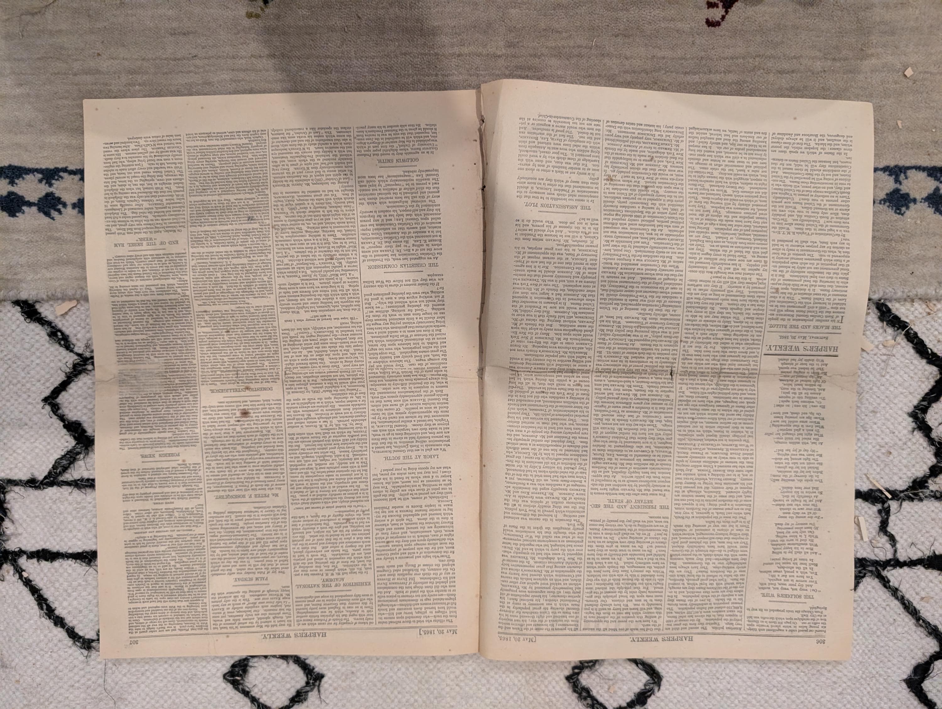 1865 Lincoln Funeral Chicago Harper's Weekly May 20 Garrett's Barn Sultana