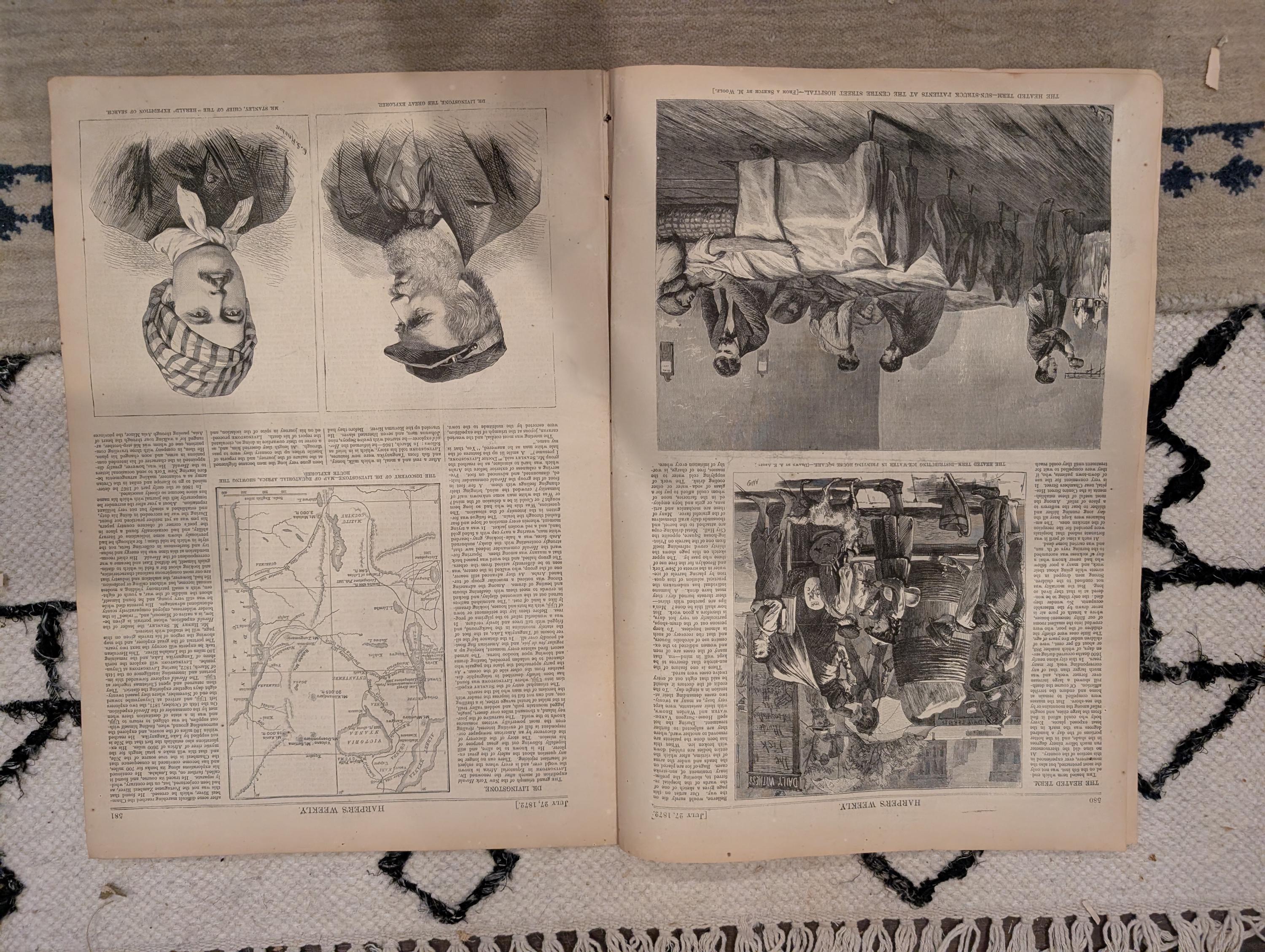 1872 Livingstone Stanley Expedition Harper's Weekly July 27 Thomas Nast