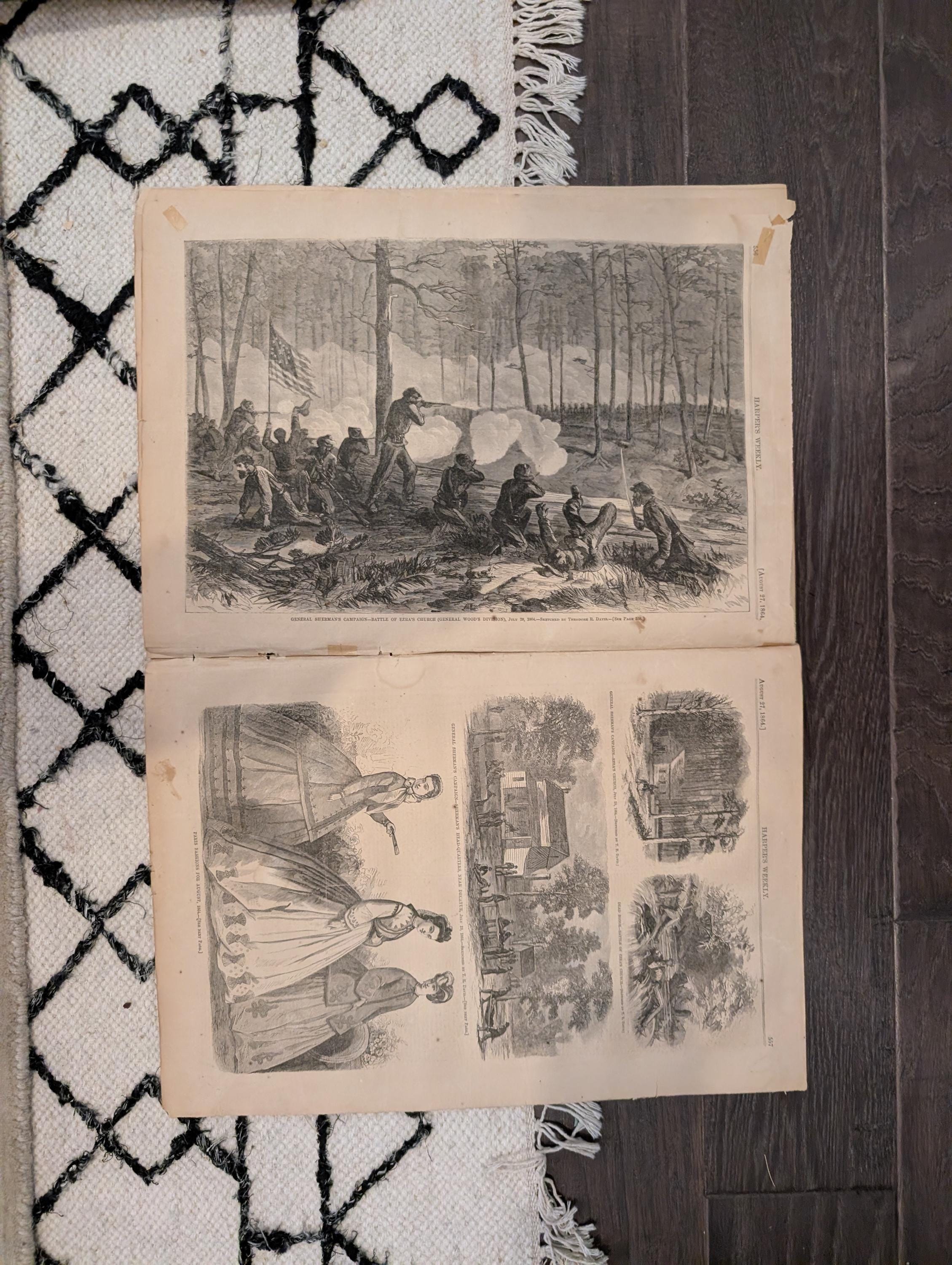 1864 Ezra's Church Harper's Weekly August 27 Thomas Nast Central Park