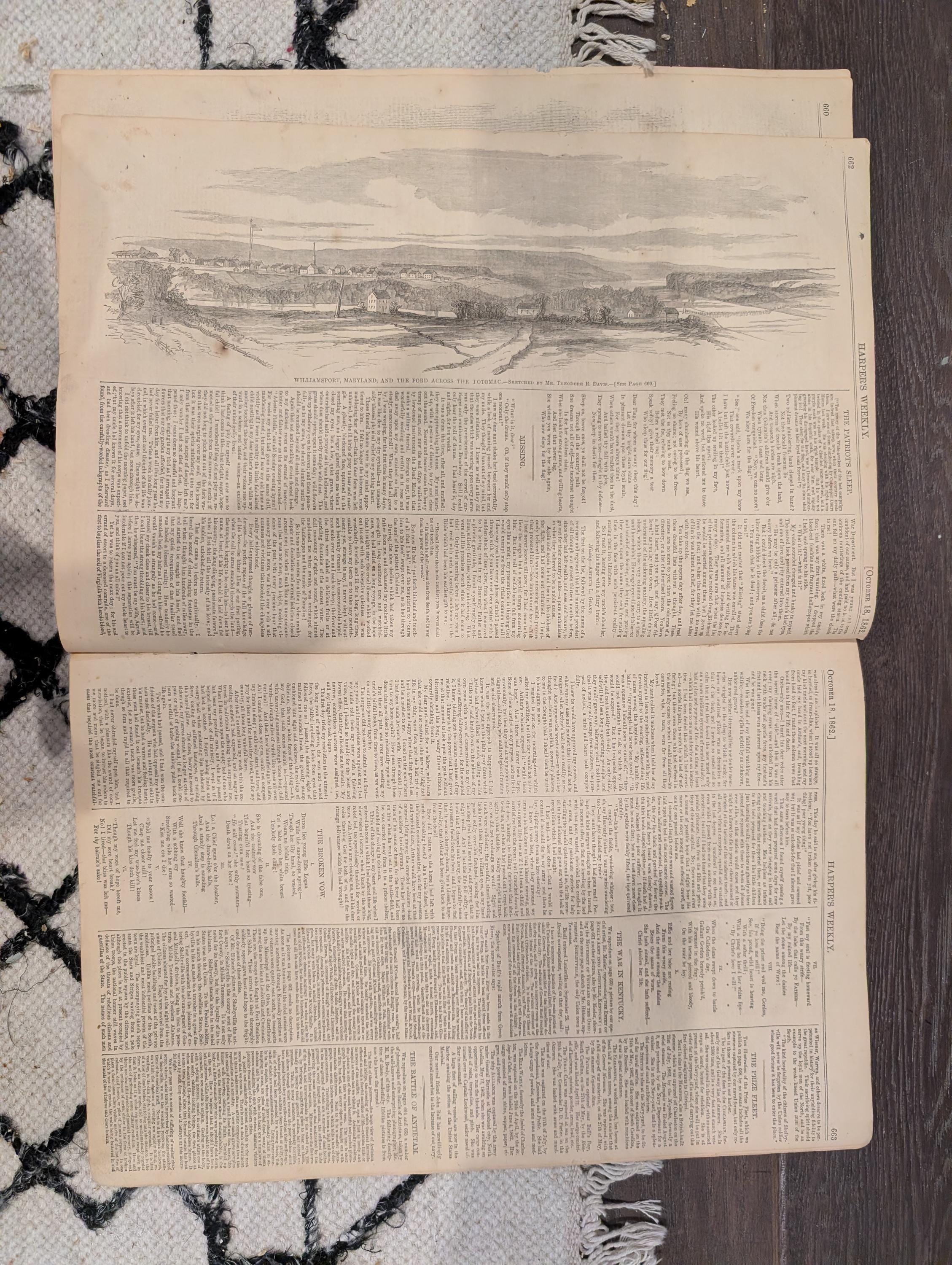 Harper’s Weekly – October 18, 1862 – Aftermath of Antietam • Franz Sigel Cover • Louisville & Tennessee Views • Prize Fleet