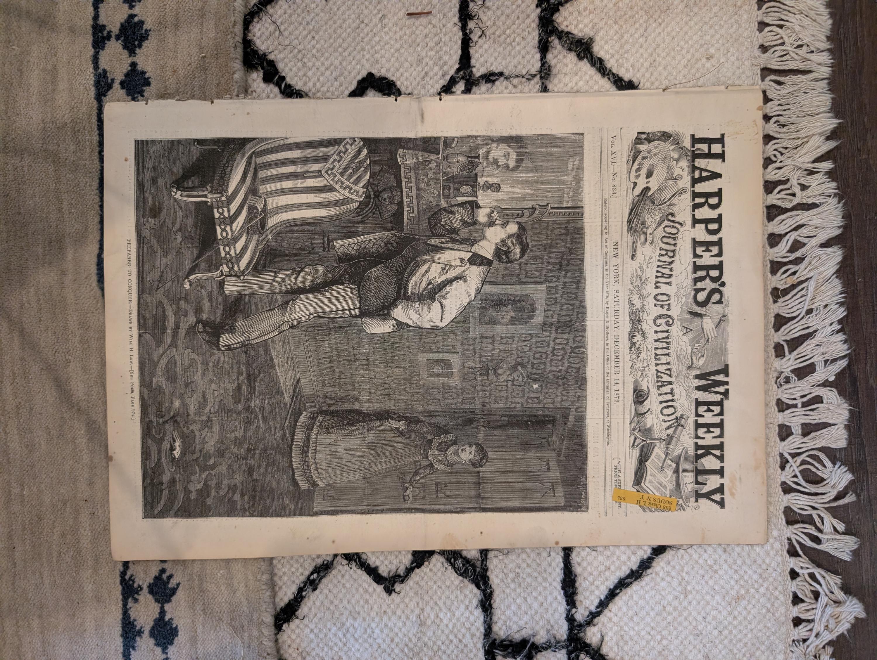 1872 Boston Fire Panoramic Print Harper's Weekly Dec 14 Supplement
