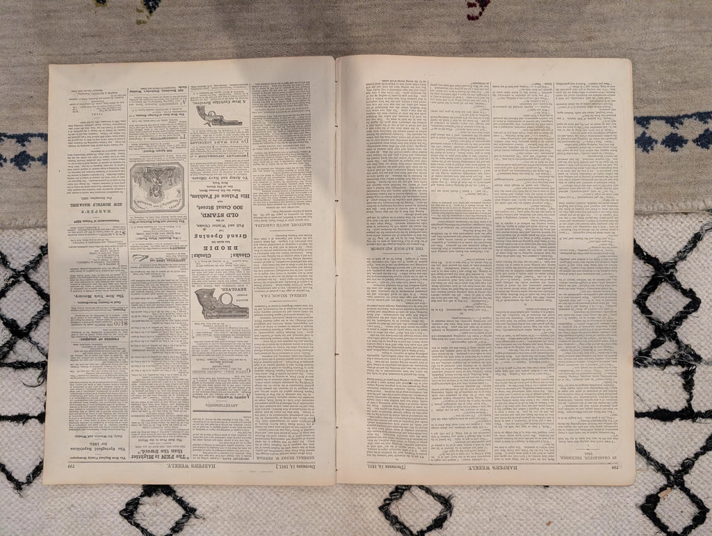 1861 Slave Map of Georgia Harper's Weekly Dec 14 Tybee Island Stone Fleet