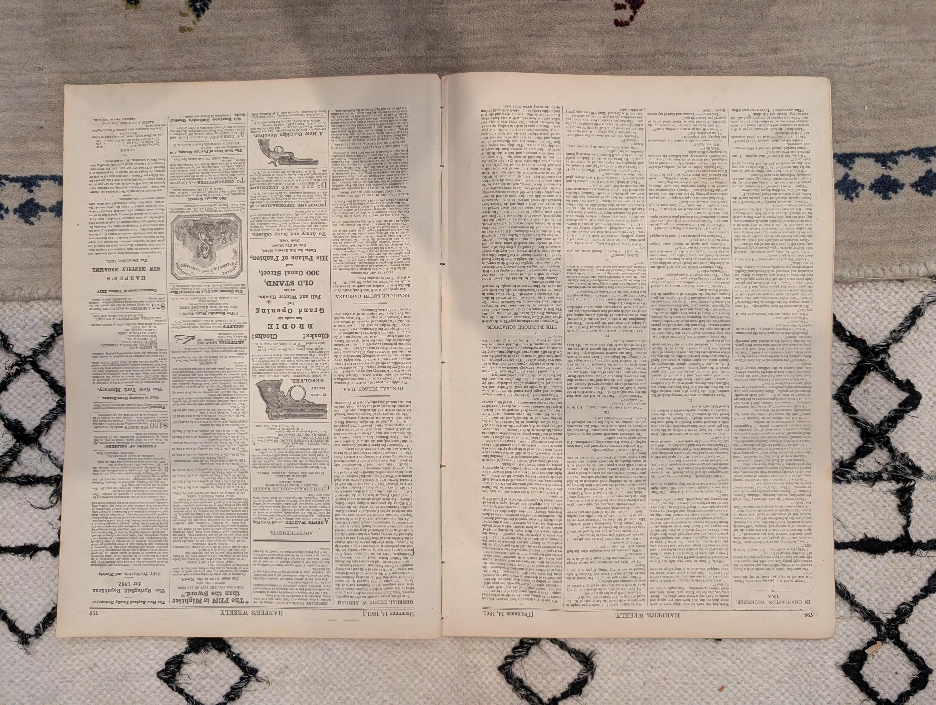 1861 Slave Map of Georgia Harper's Weekly Dec 14 Tybee Island Stone Fleet