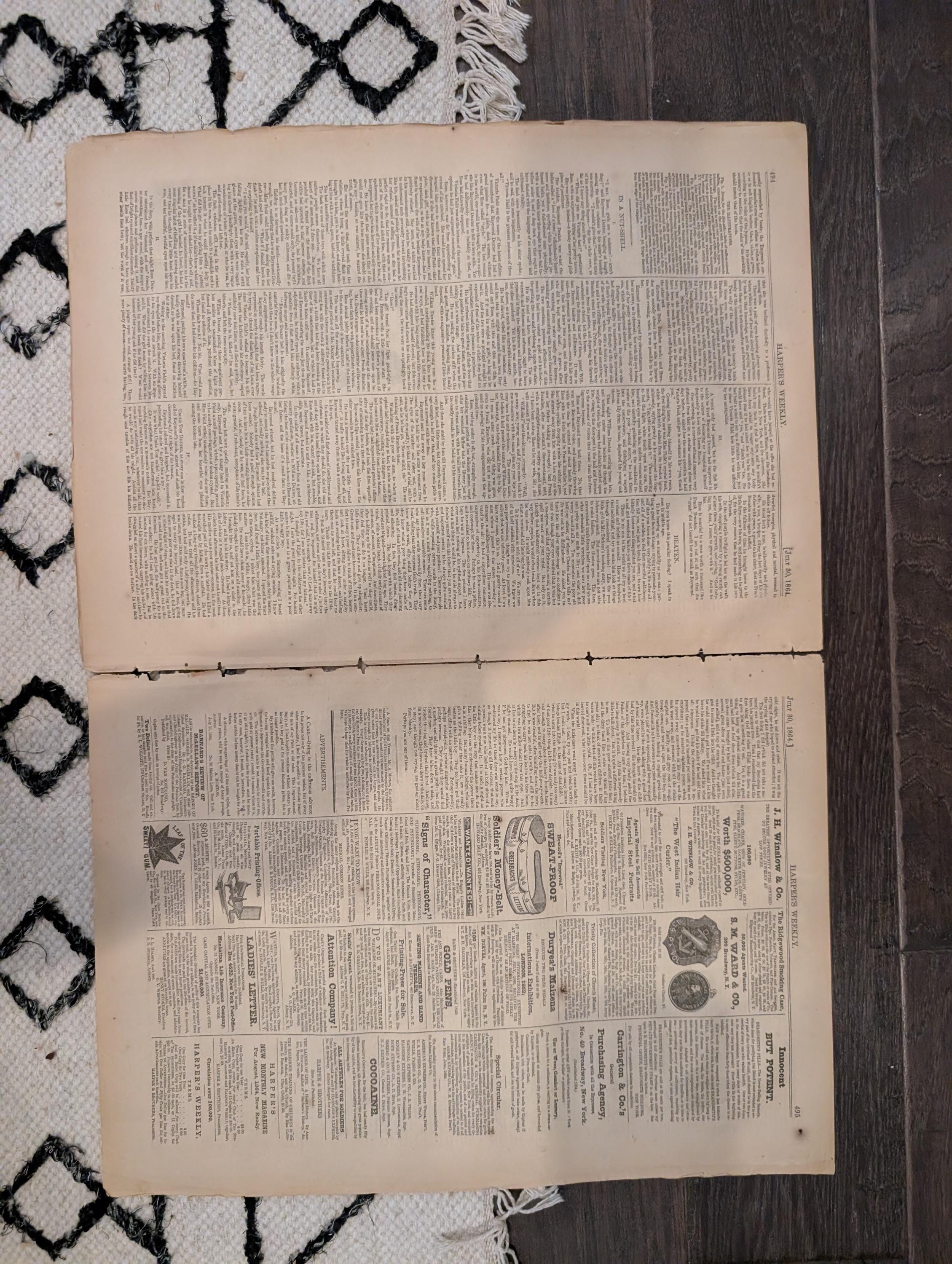 1864 Maryland Rebel Raid Harper's Weekly July 30 Petersburg Trenches
