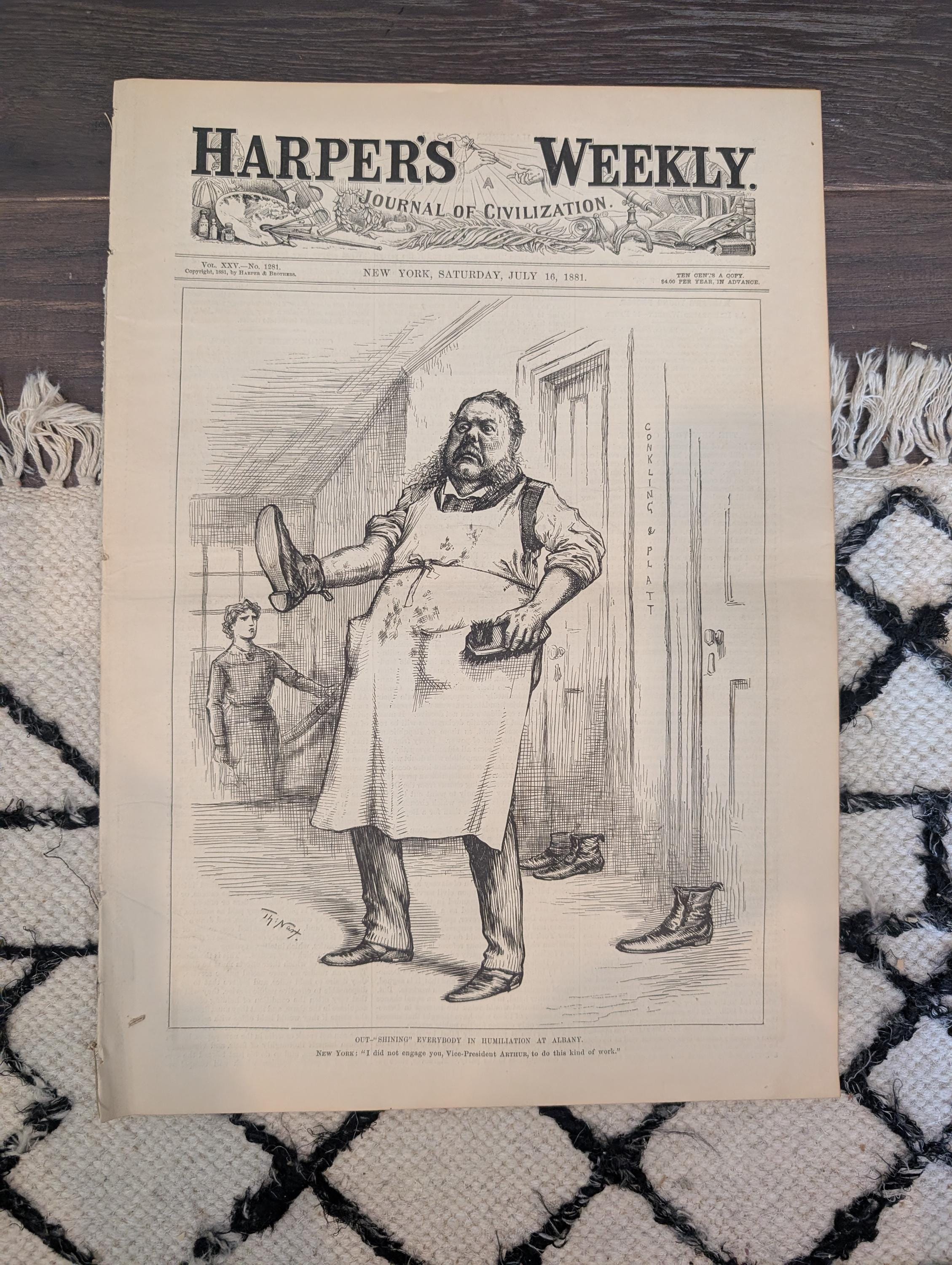 1881 Nast Albany Humiliation, Spirit of '76 Supplement, Rochester Cathedral — Jul 16