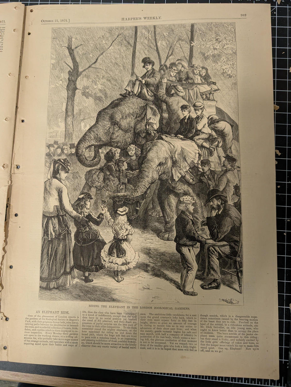 Harper’s Weekly – October 21, 1871 – Complete w/ Supplement (24 pp) | Chicago Before the Fire Double-Page, Nast “Brains” Cartoon, Mont Cenis