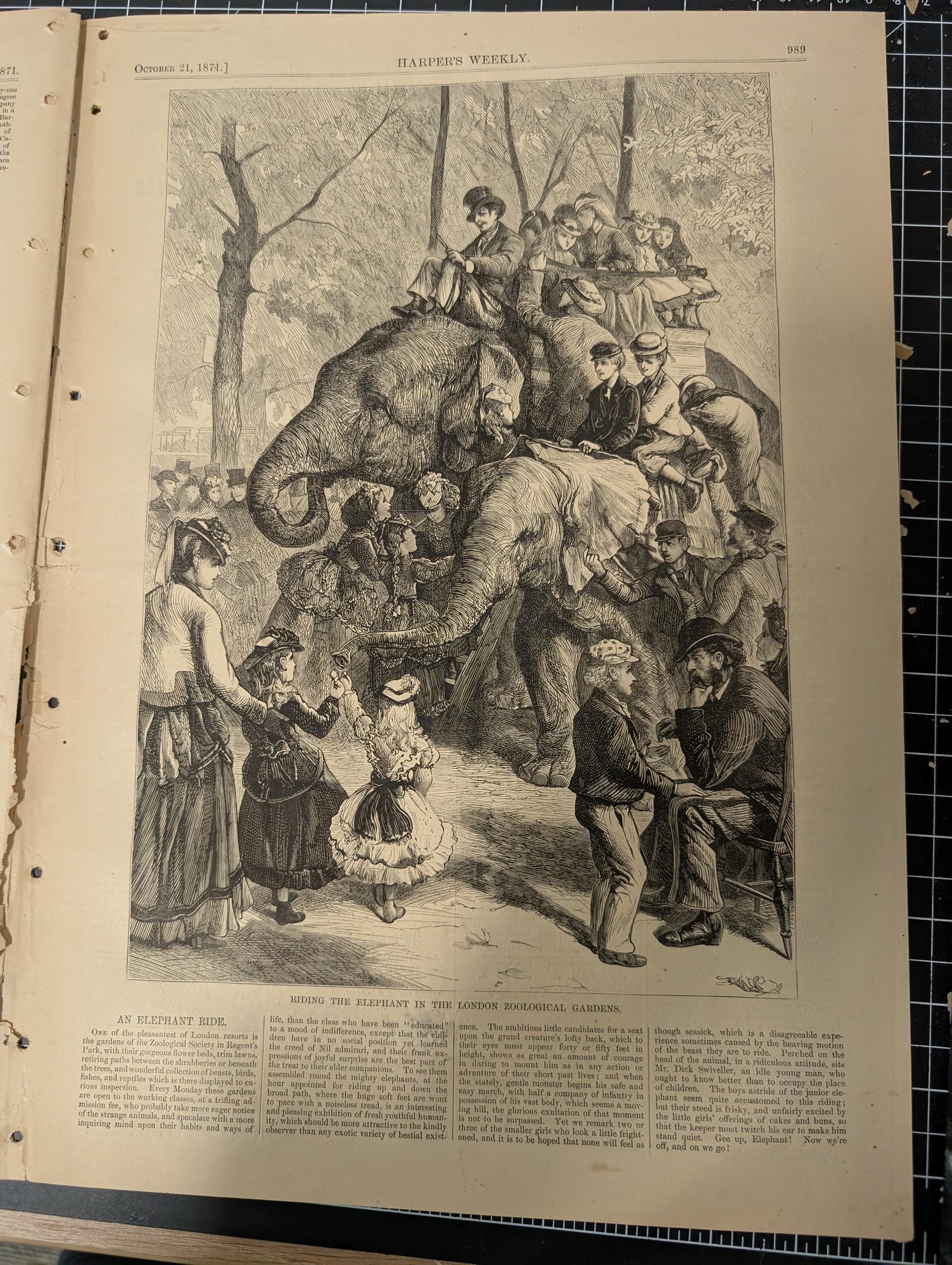 Harper’s Weekly – October 21, 1871 – Complete w/ Supplement (24 pp) | Chicago Before the Fire Double-Page, Nast “Brains” Cartoon, Mont Cenis