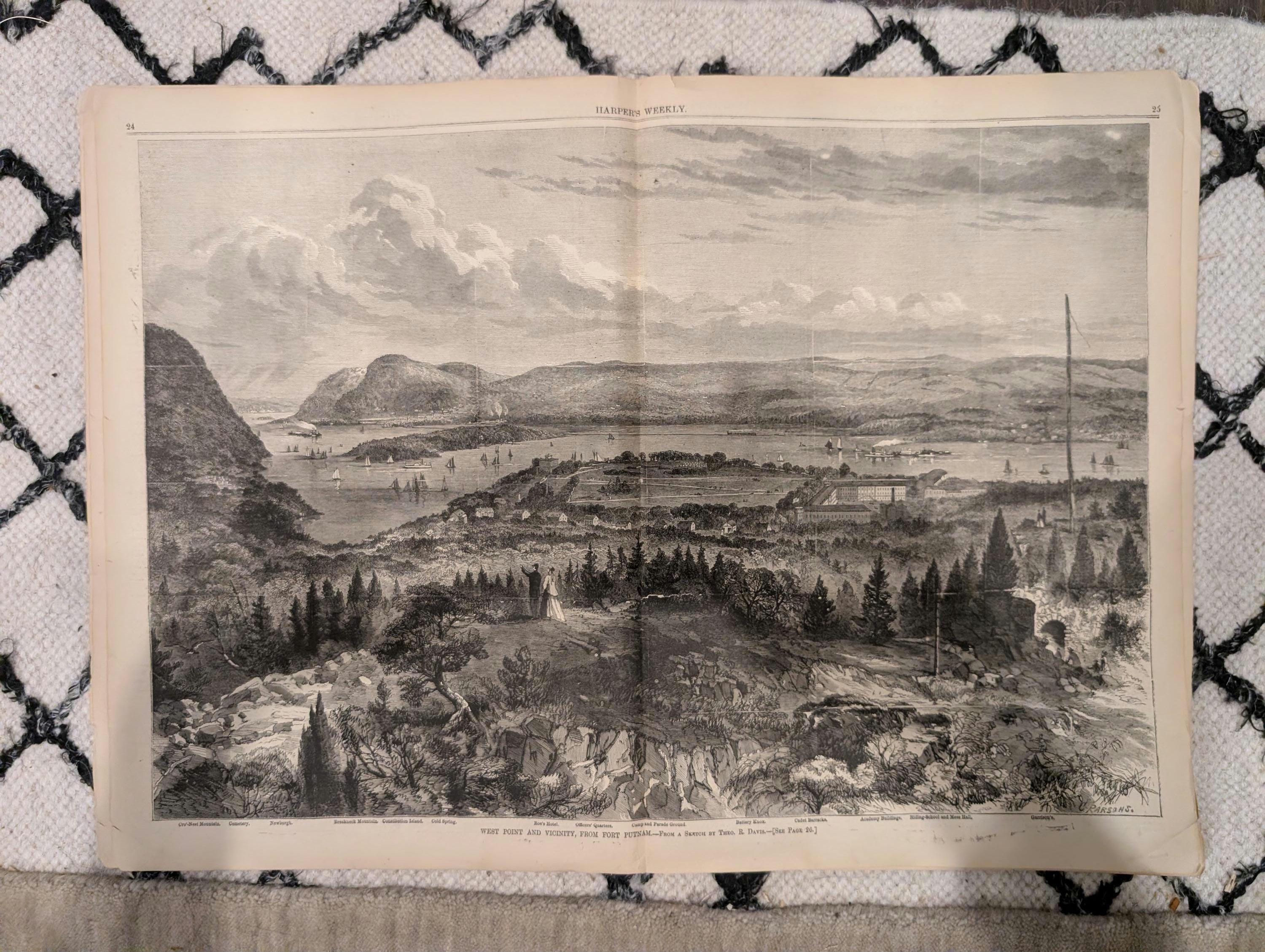 Harper’s Weekly, January 9, 1869 | Thomas Nast “Peace” Front Page | Winslow Homer New Year | West Point Panorama | Antique Newspaper